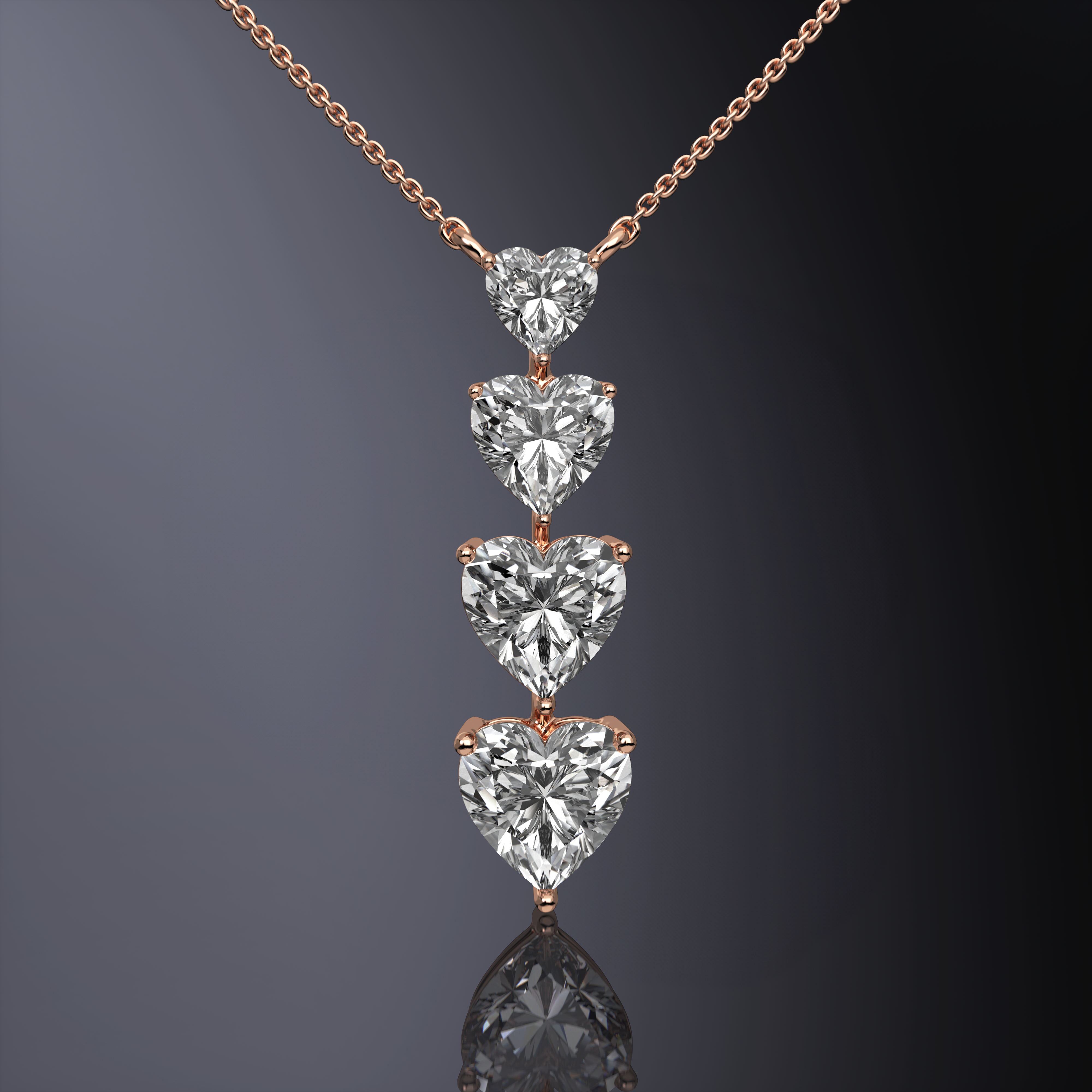 Pendentif Quatre Pierres Cœur