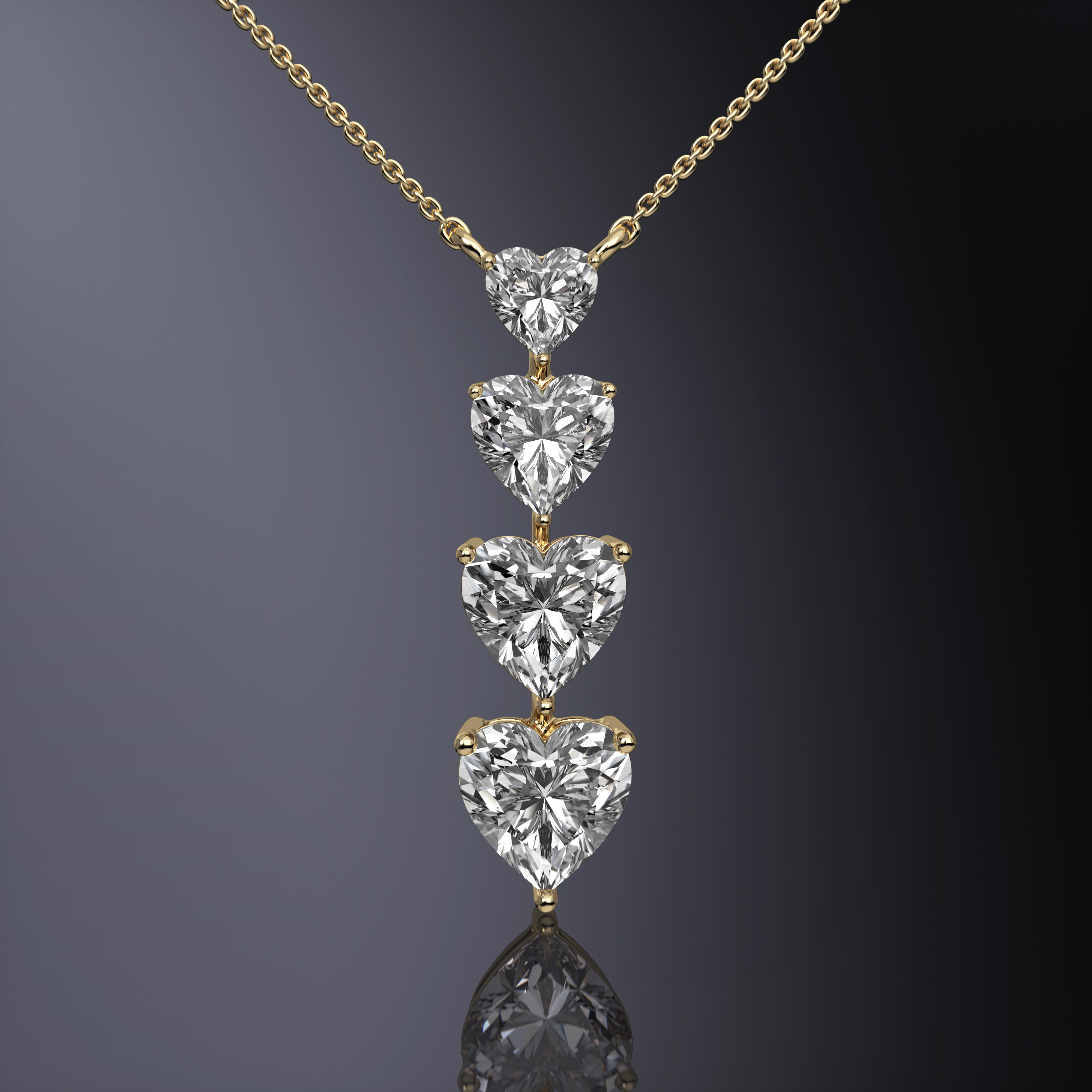 Pendentif Quatre Pierres Cœur