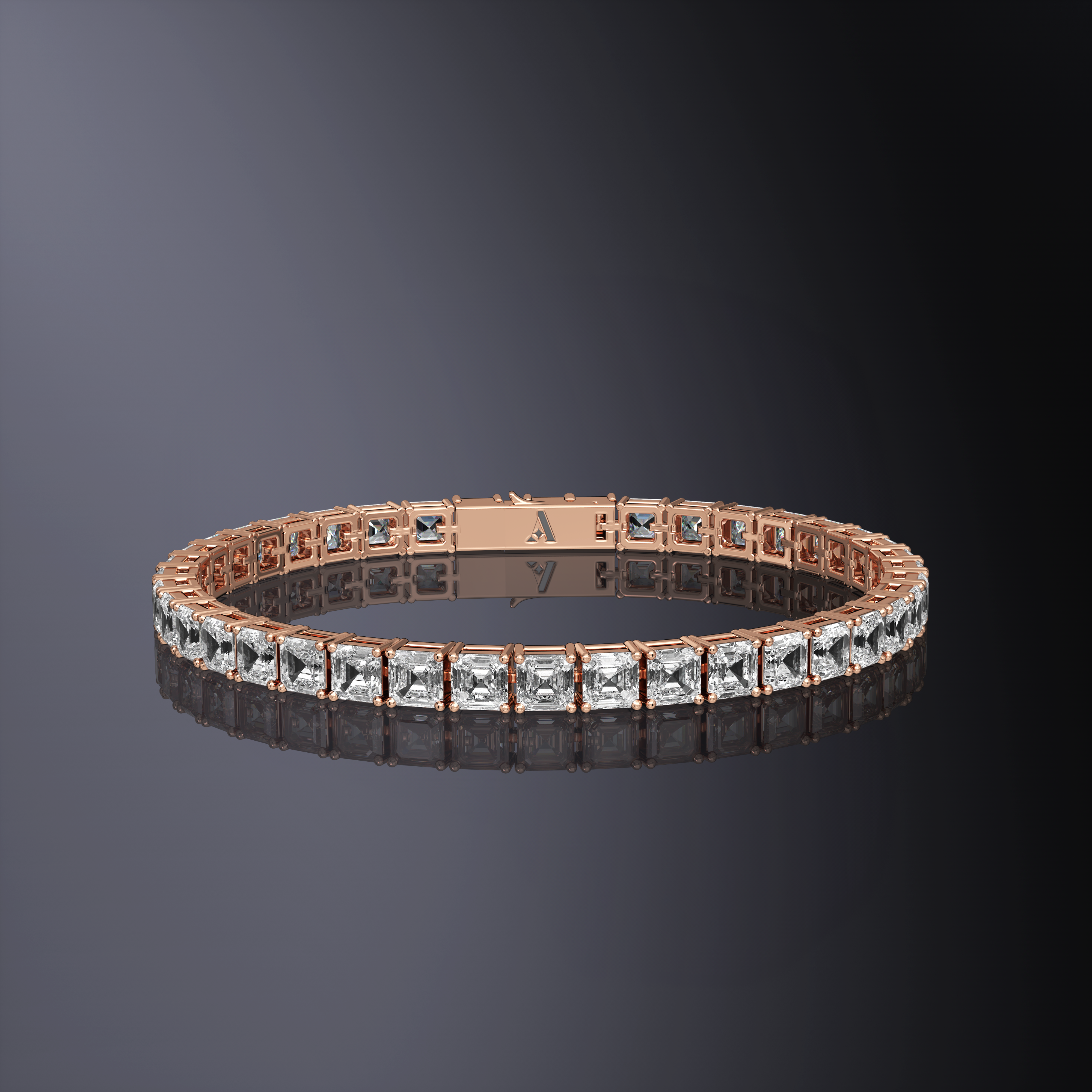 Bracelet tennis taille Asscher