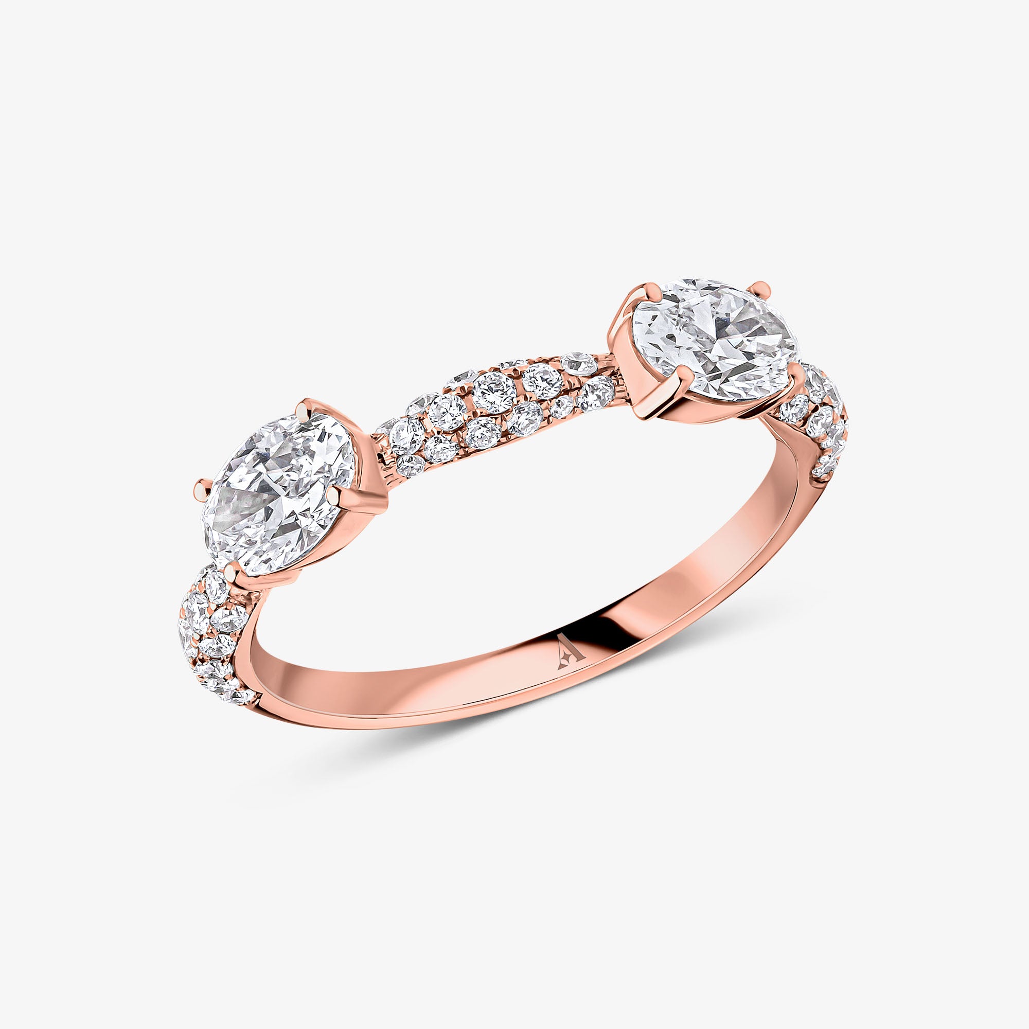 Roma Double Diamond Stacker Ring