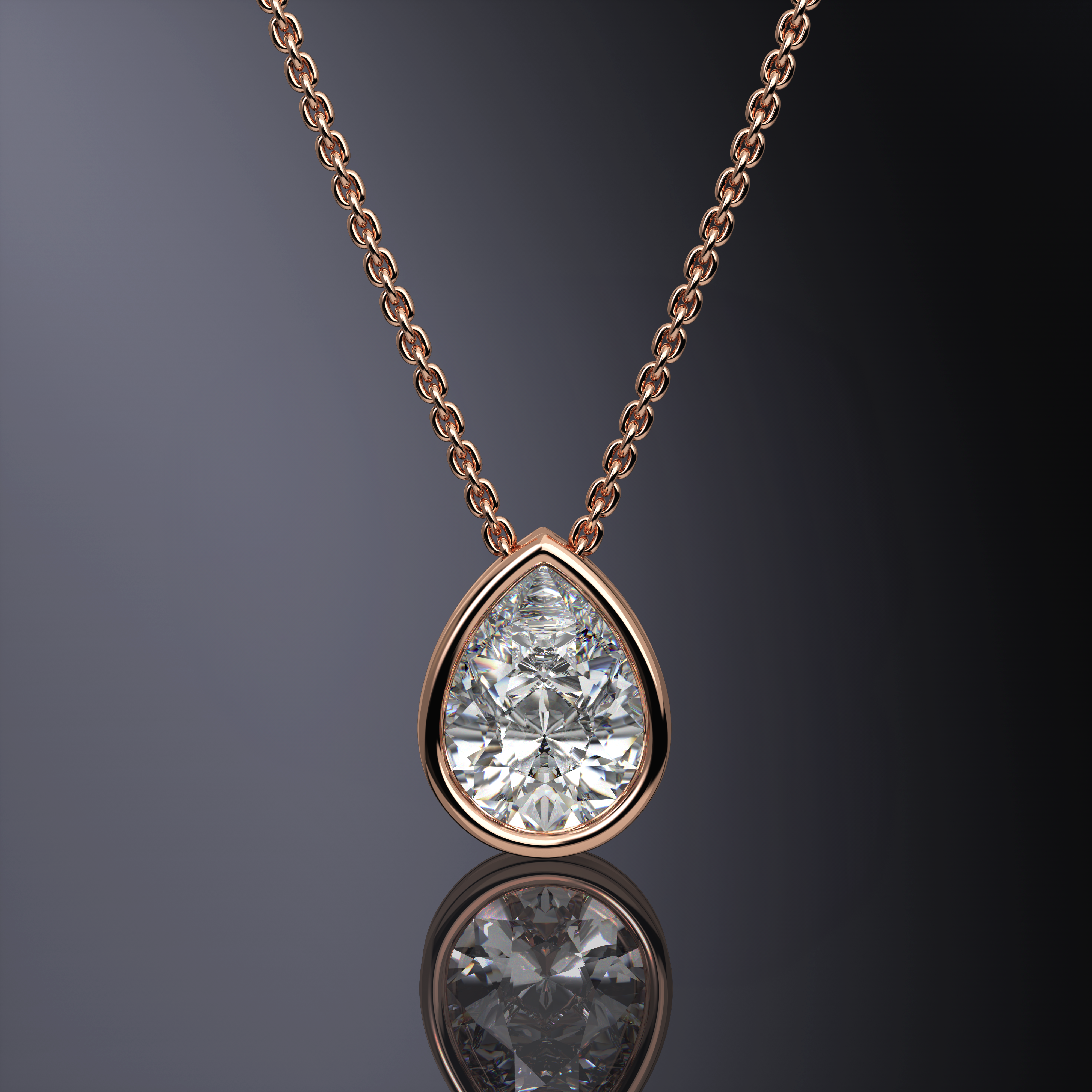 Pendentif Poire Sertie Clos