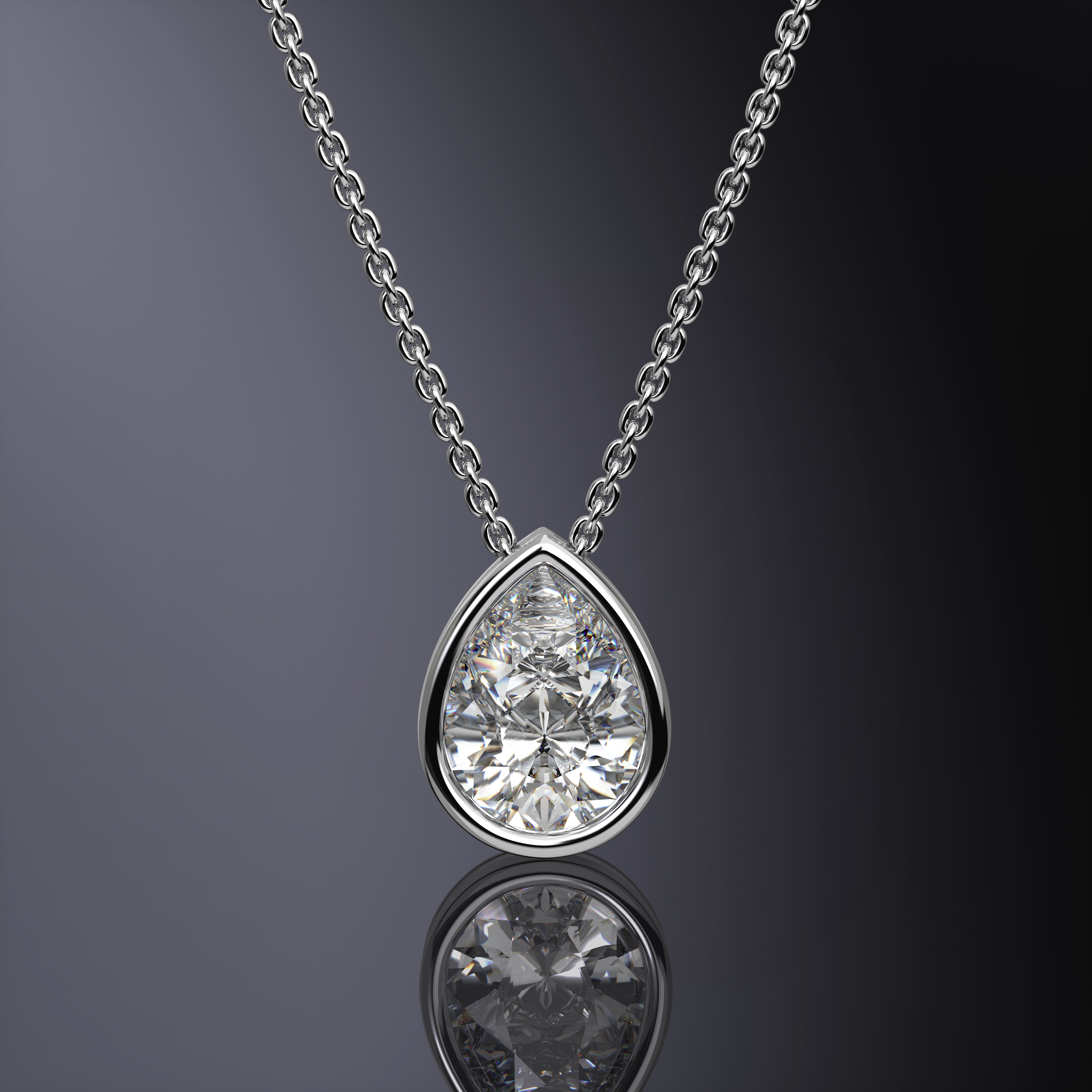 Pendentif Poire Sertie Clos