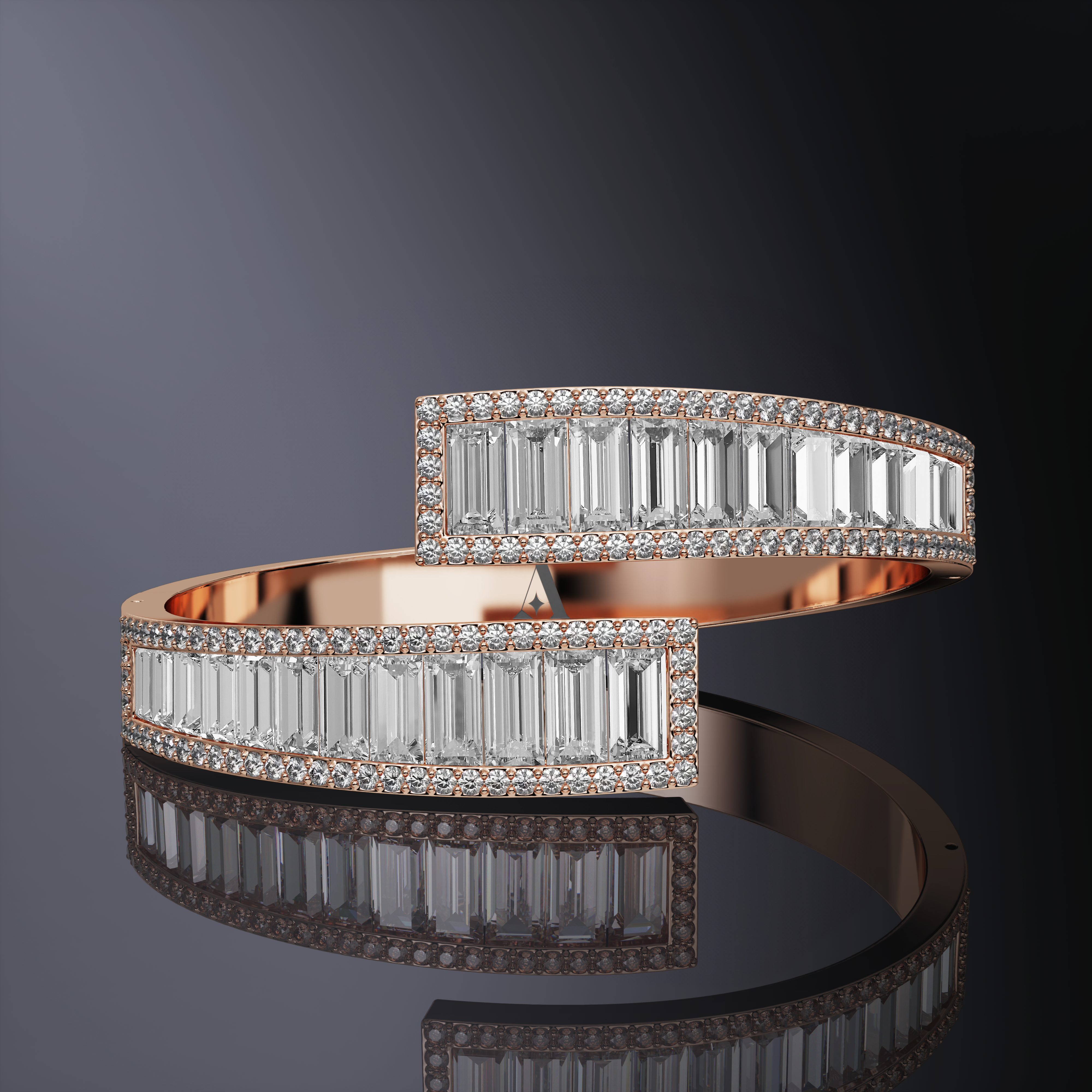 Bracelet rigide taille baguette