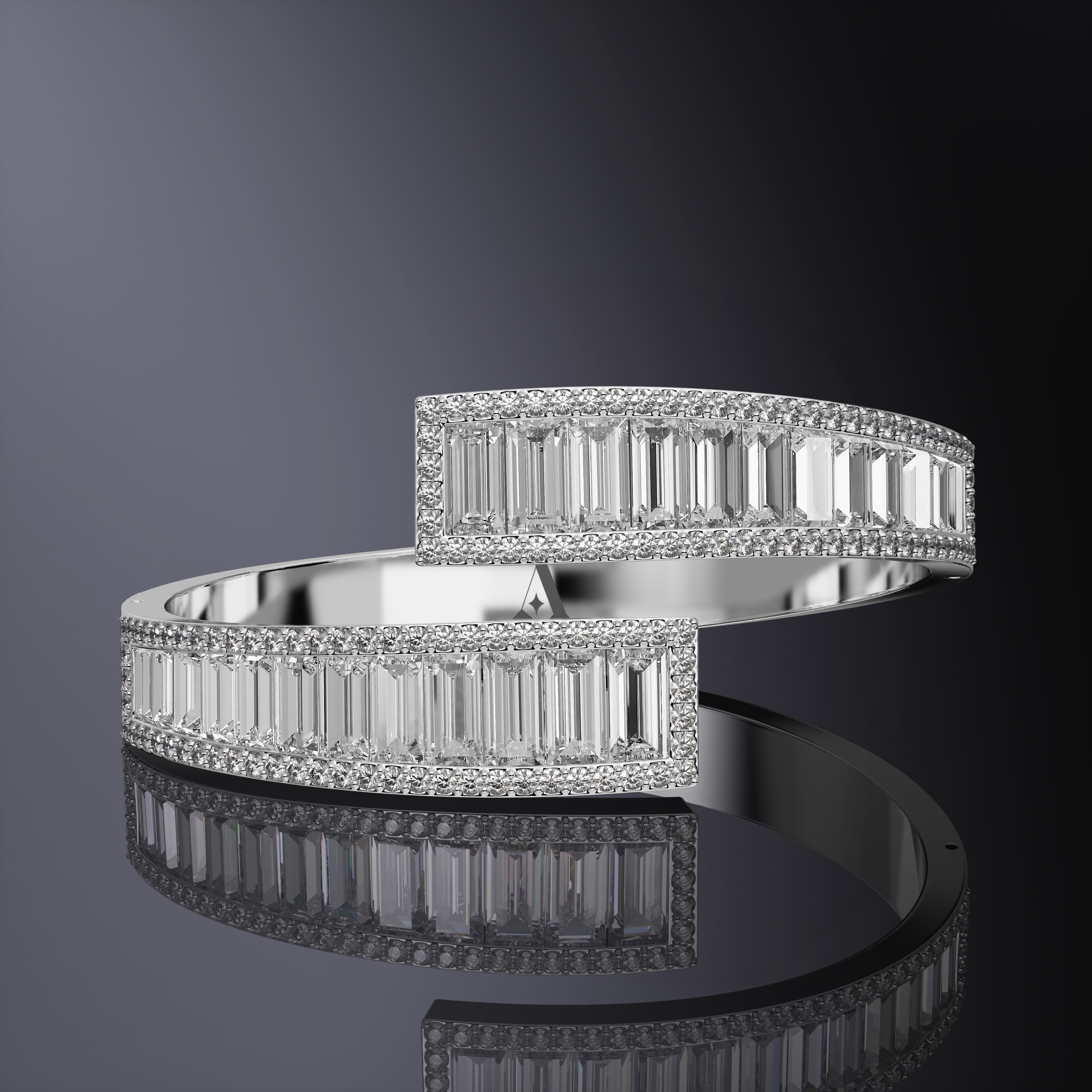 Bracelet rigide taille baguette