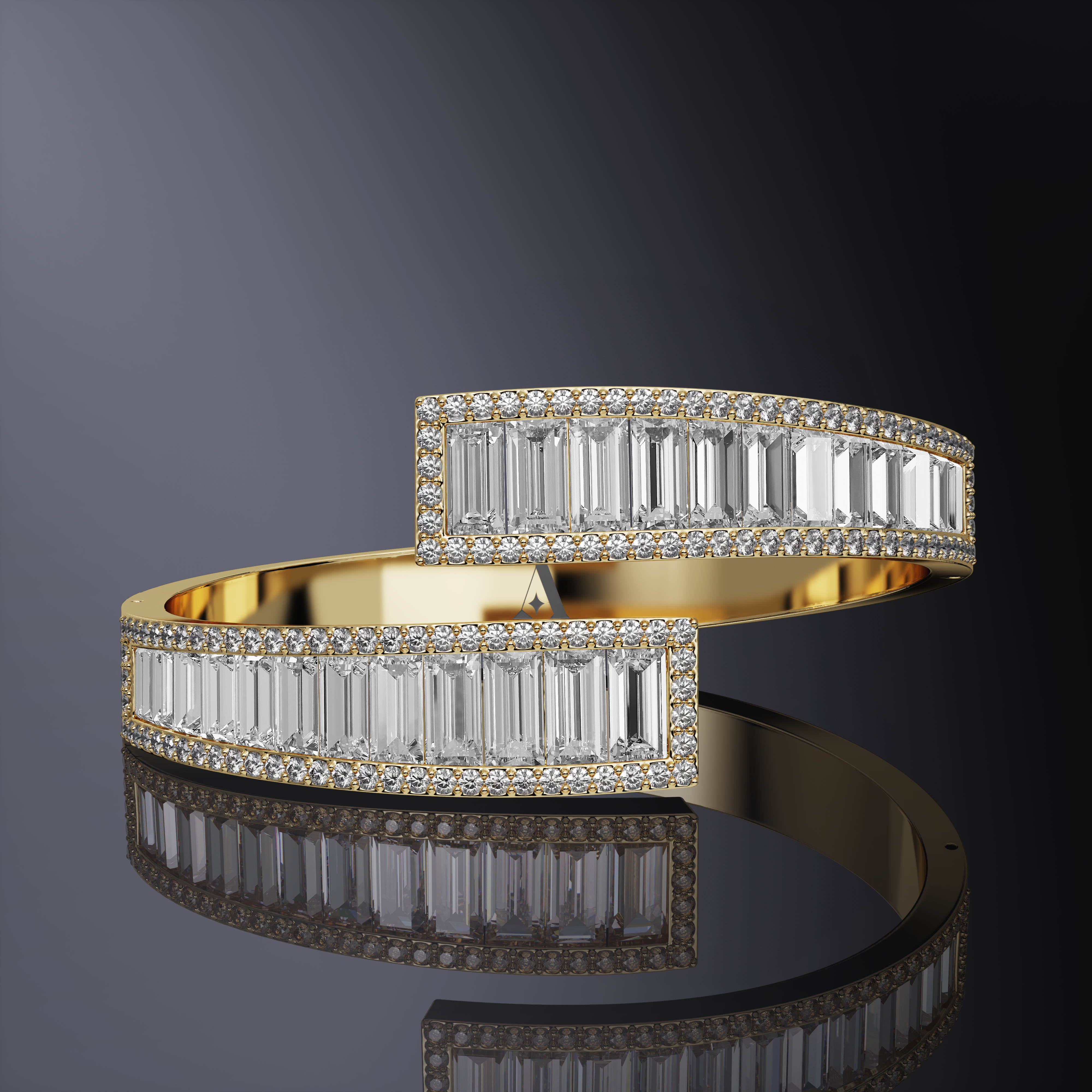 Bracelet rigide taille baguette