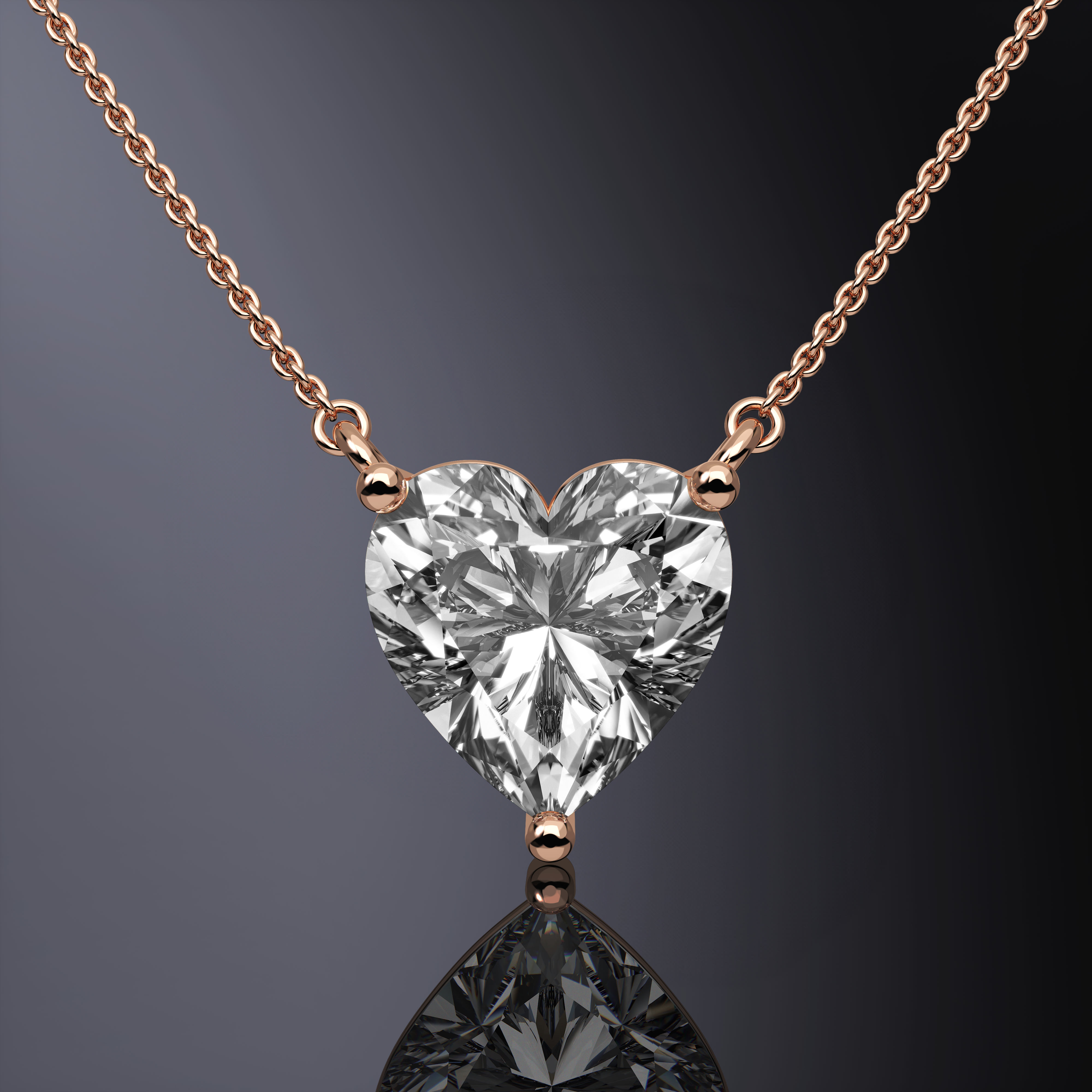 Pendentif Cœur Sertis à Griffes