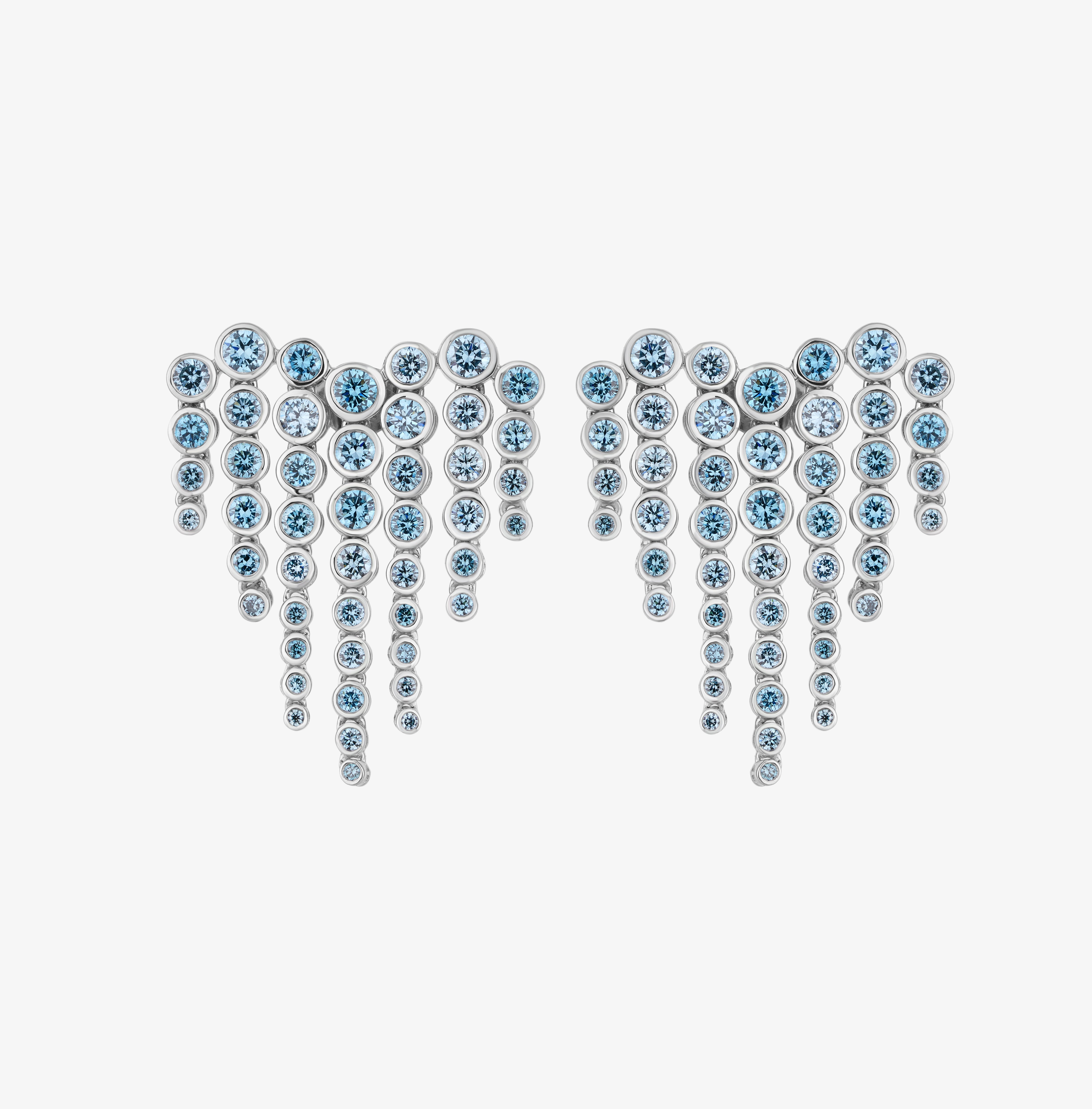 Boucles d'oreilles Cœur de ville diamant bleu