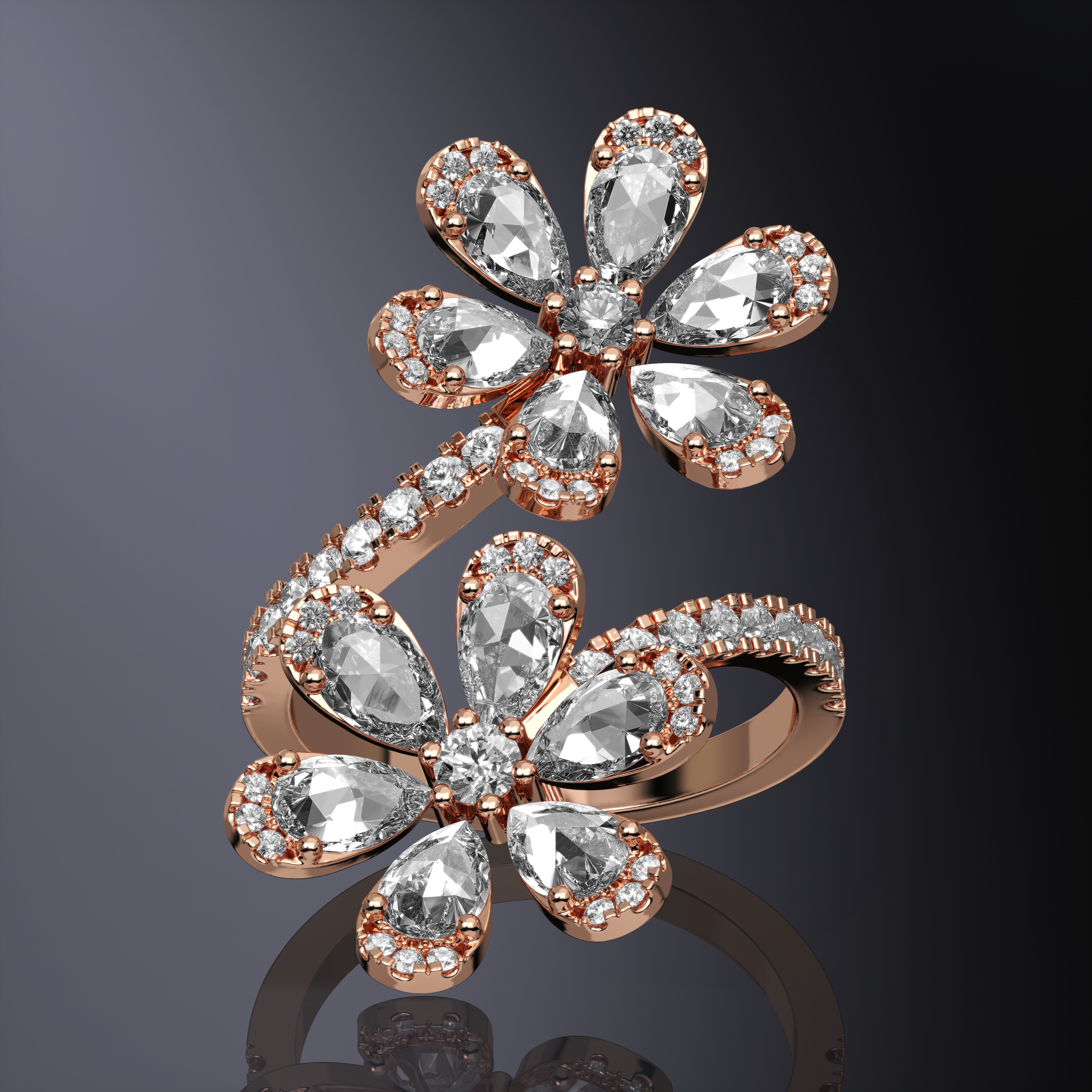 Bague Double Marguerite