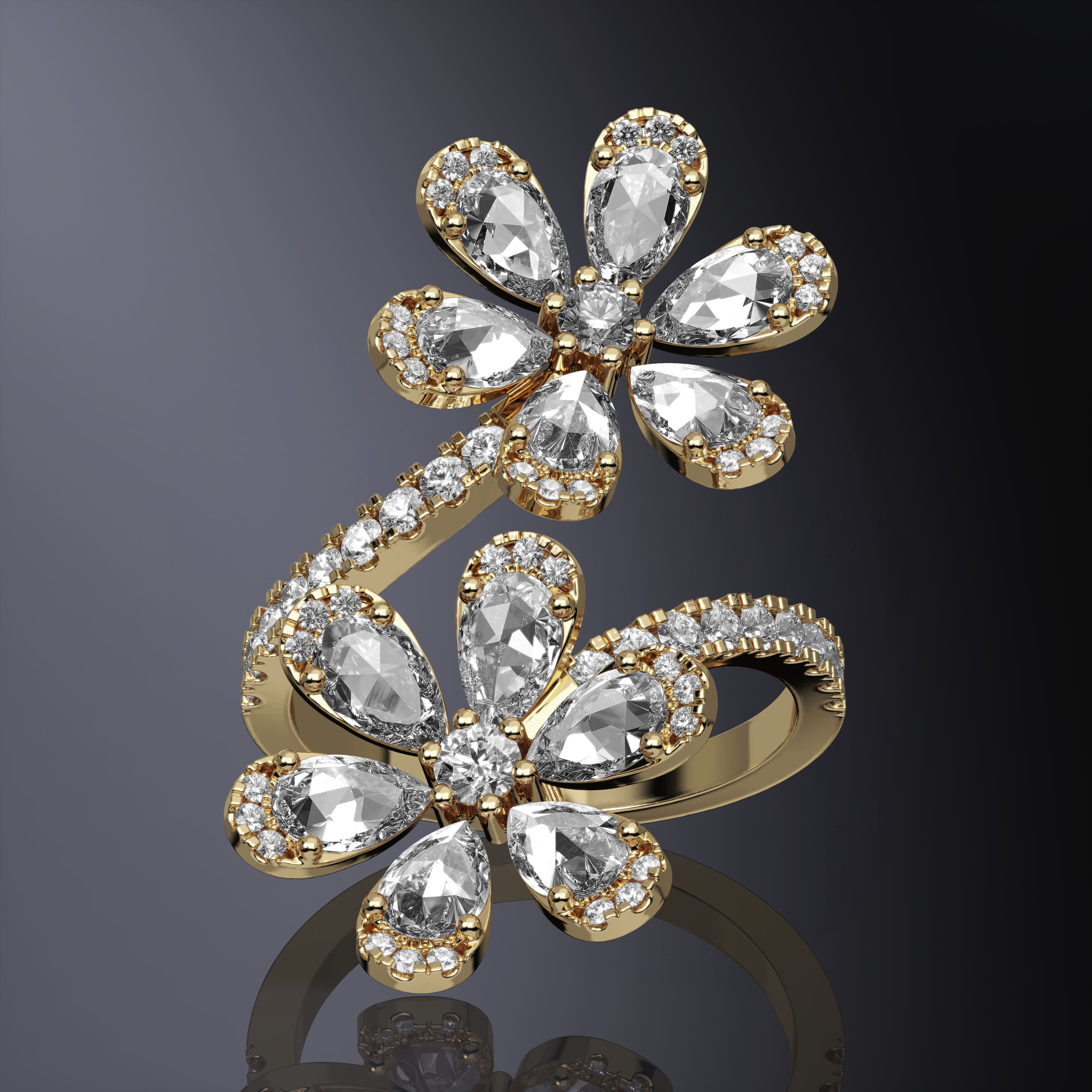 Bague Double Marguerite