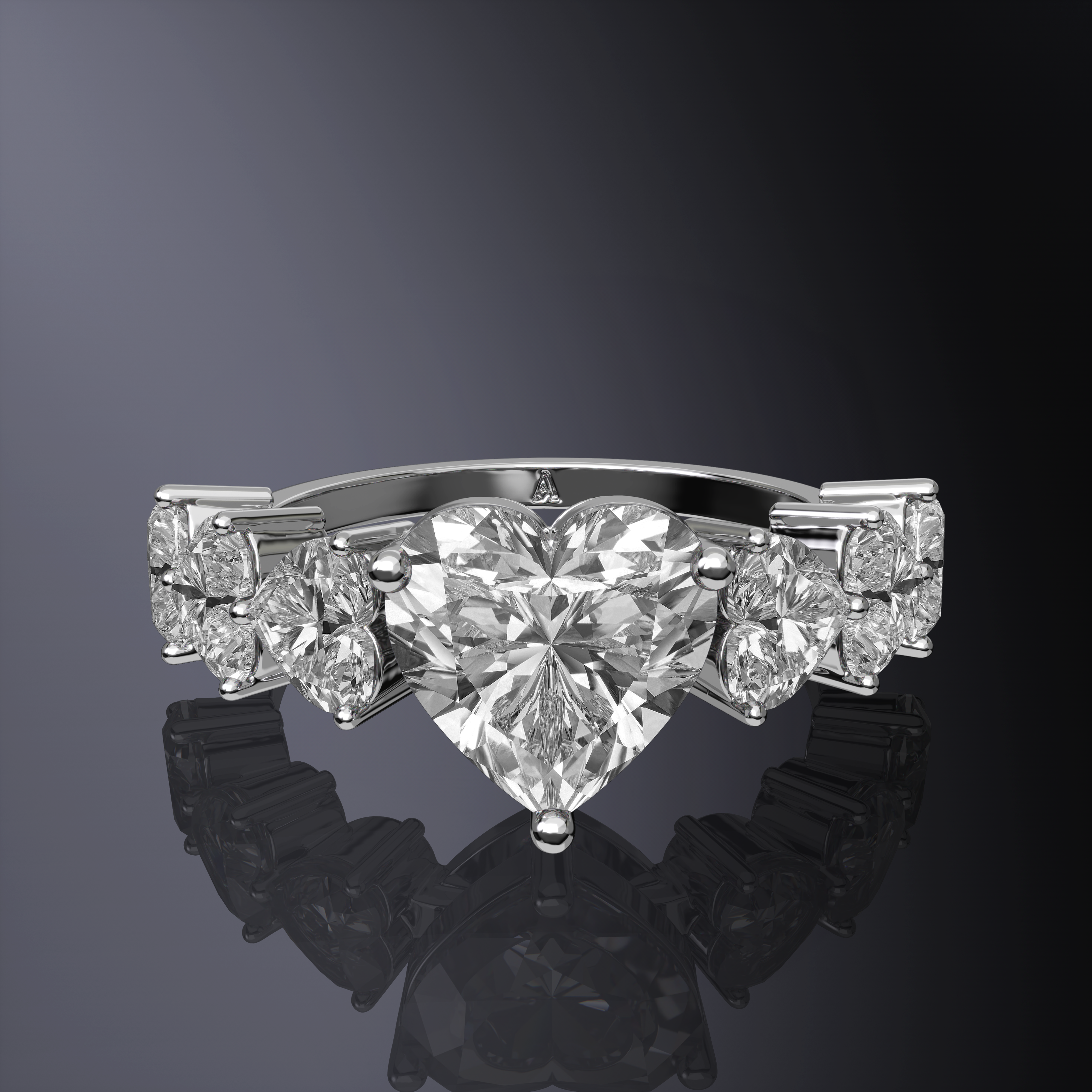 Graduated Heart Ring