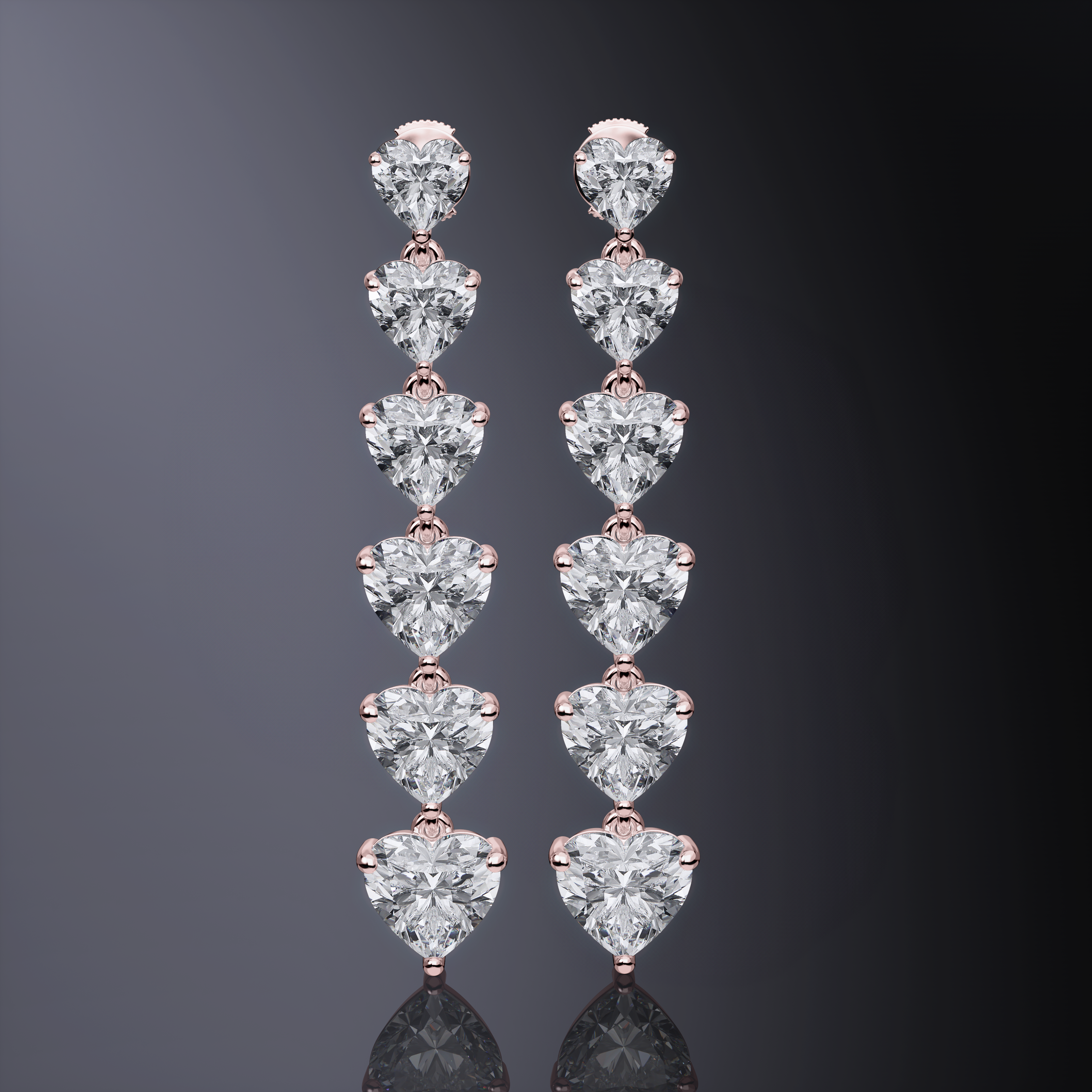 Boucles d'oreilles tennis cœur