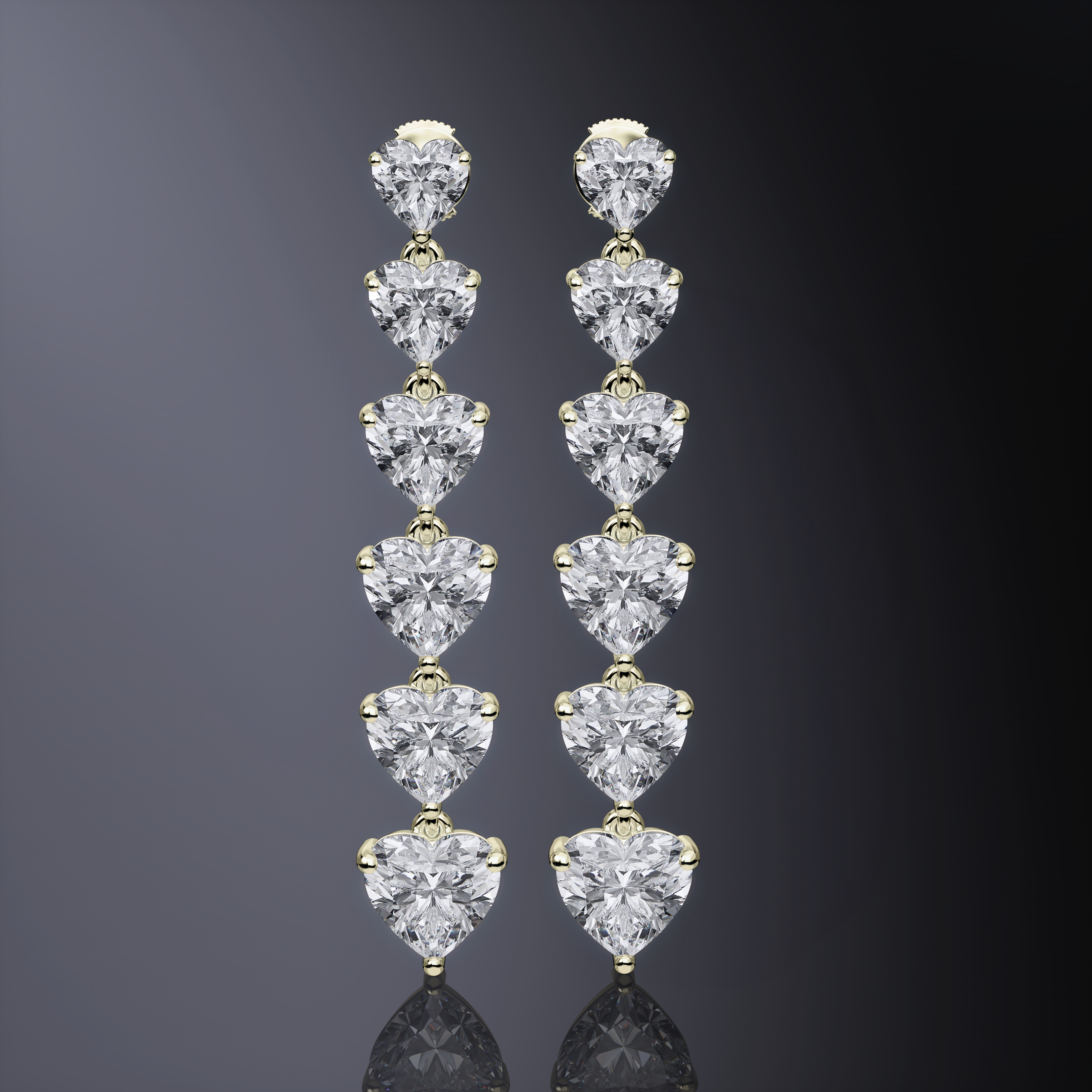 Boucles d'oreilles tennis cœur