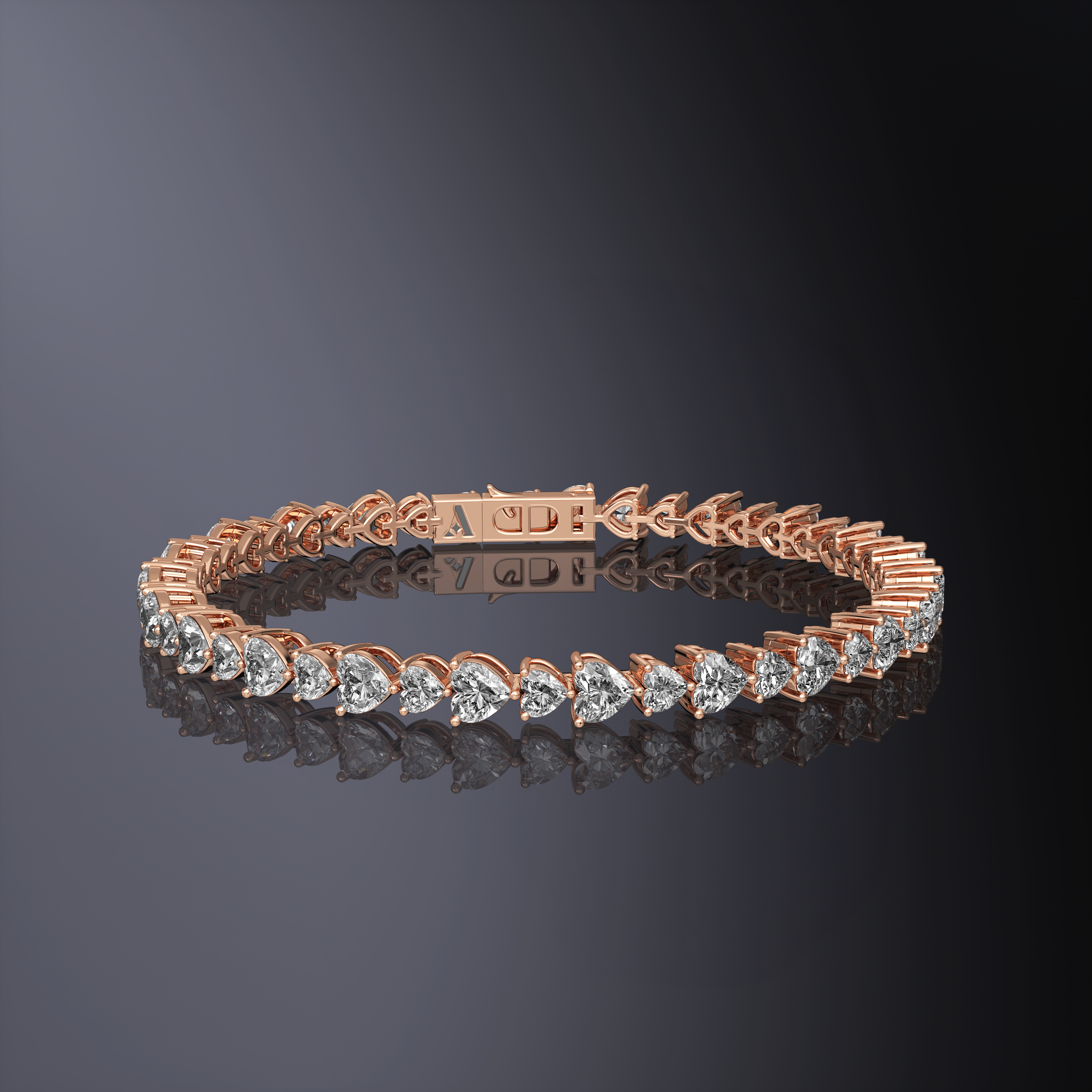 Bracelet de tennis cœur
