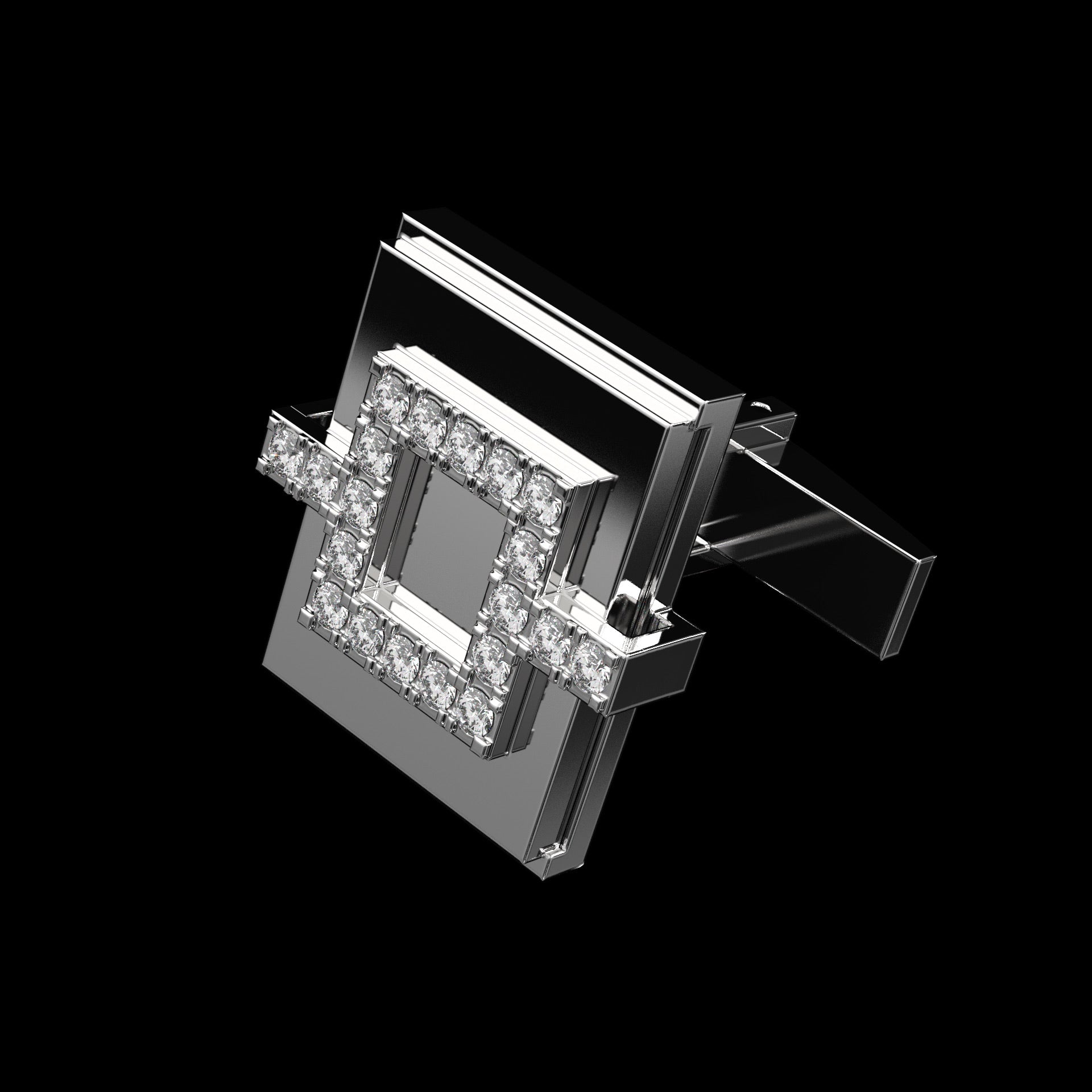 Square and Pave Cufflinks