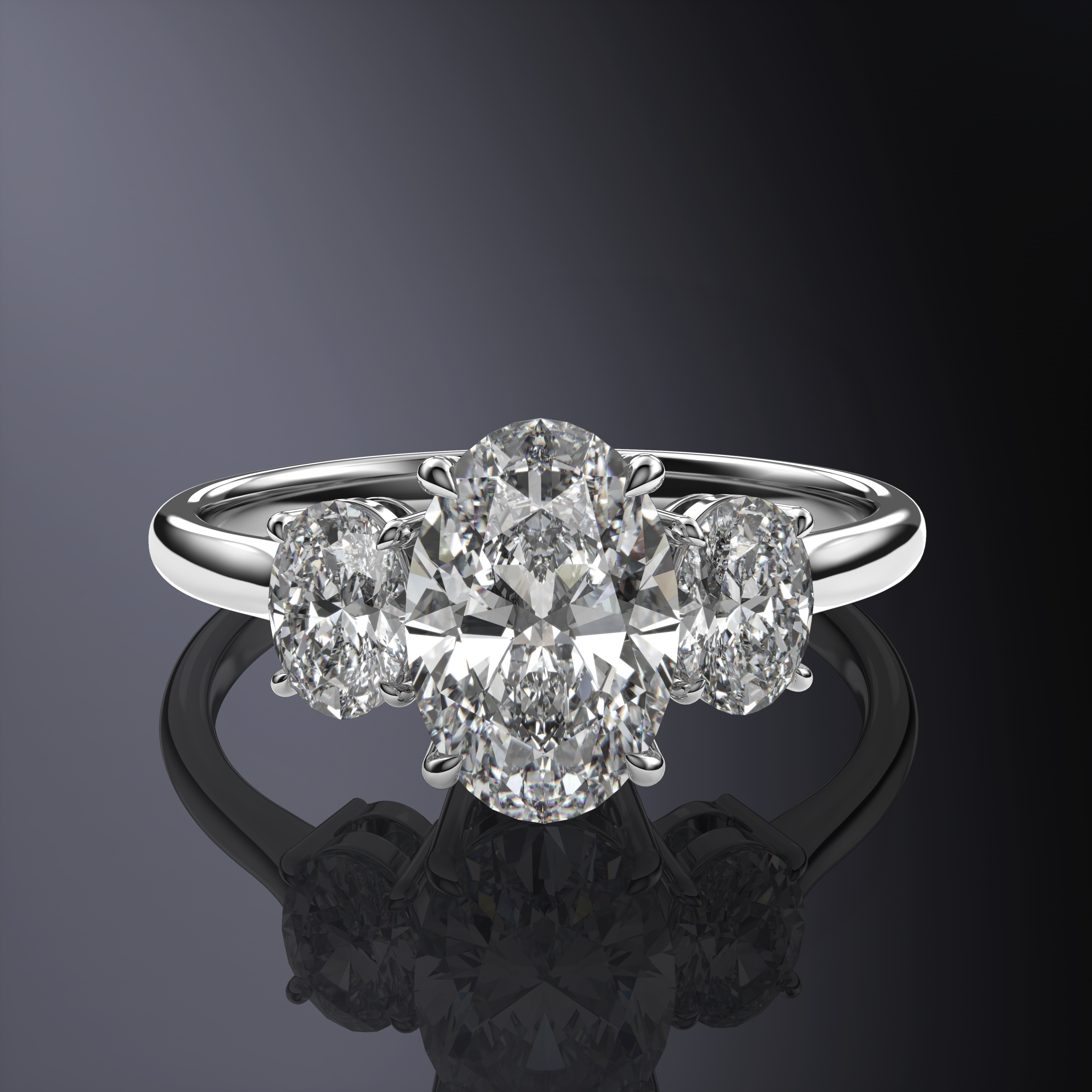Oval Yellow Ring with side diamonds