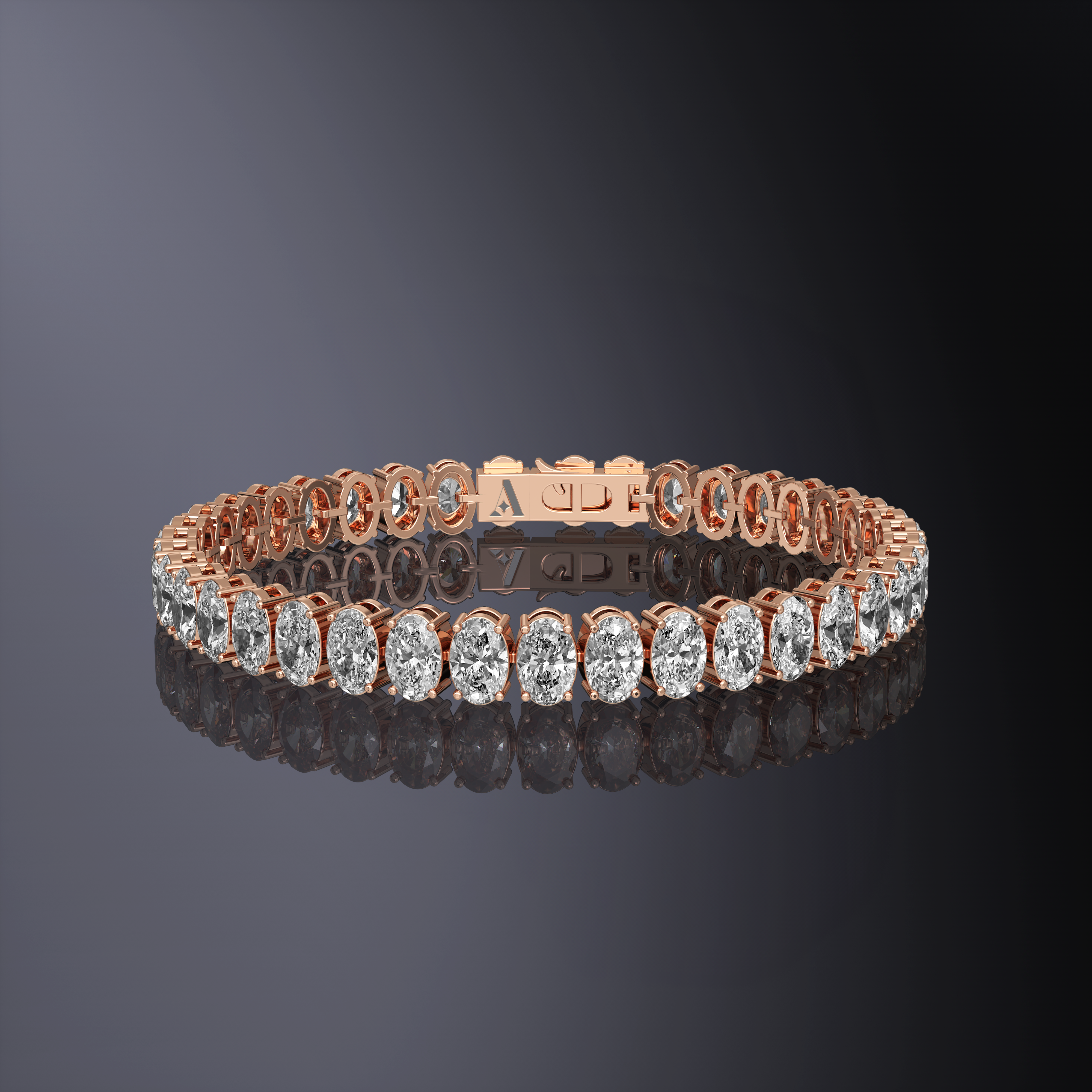 Bracelet tennis taille ovale (sertissage nord/sud)