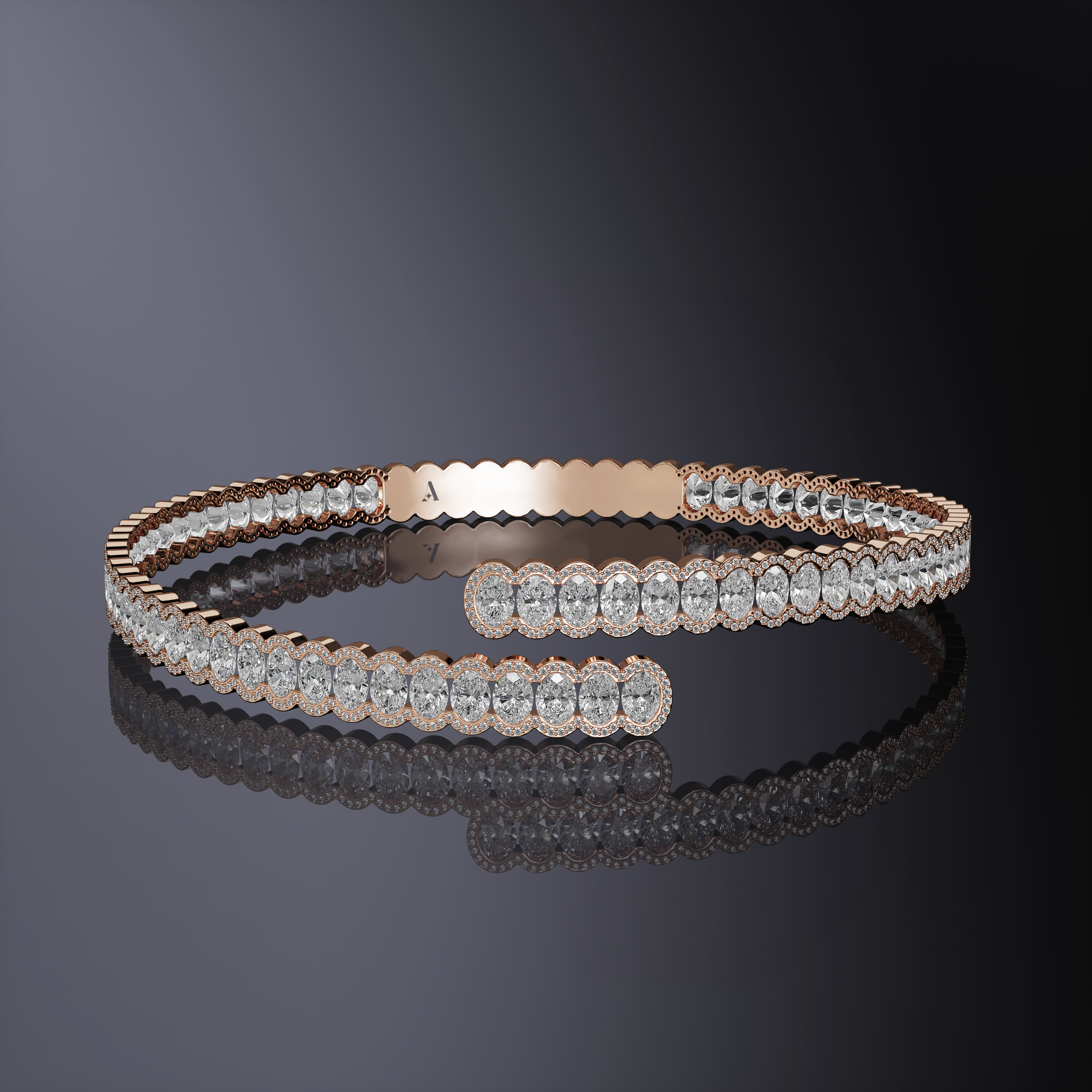 Ras de cou avec diamants ovales