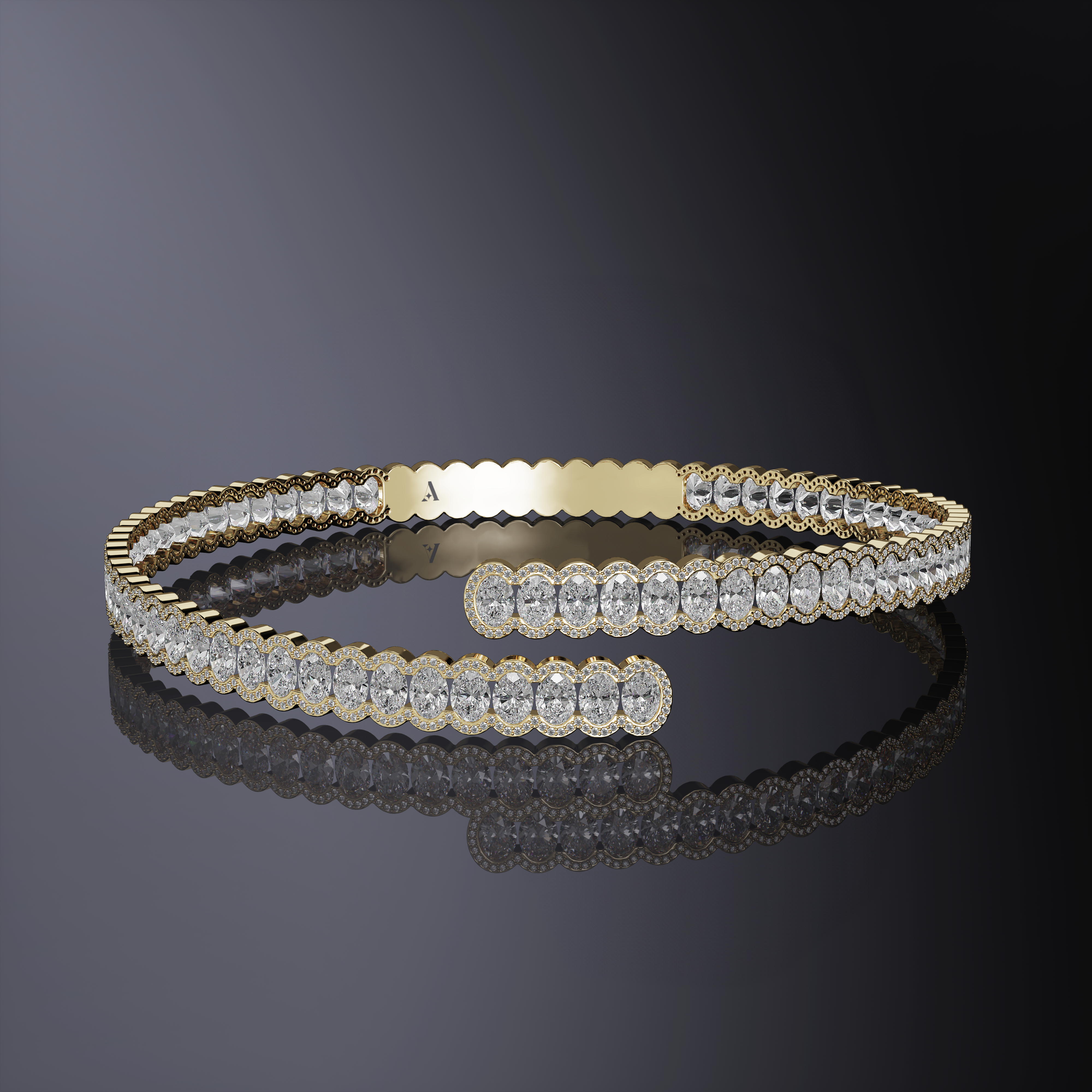 Ras de cou avec diamants ovales