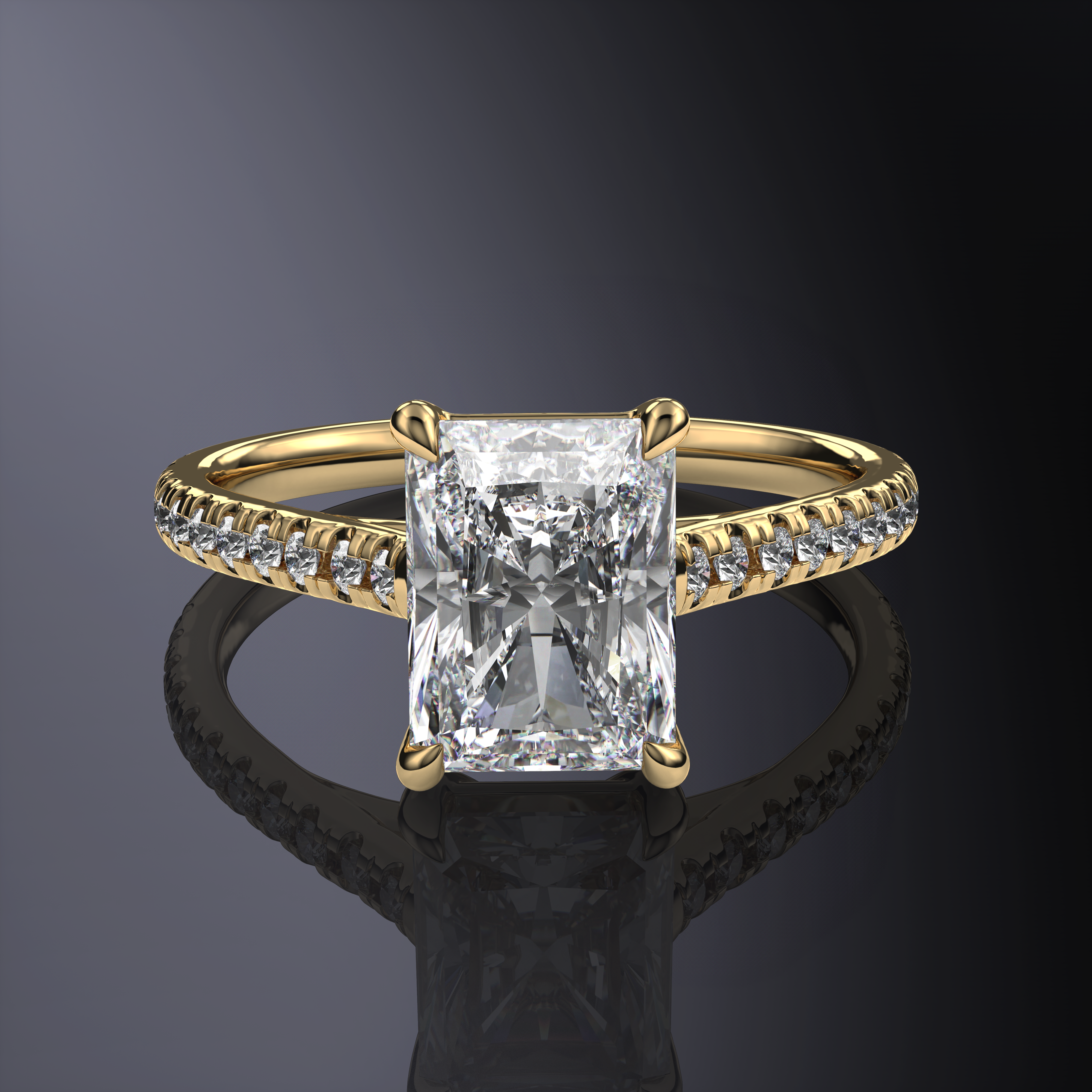 Radiant Yellow Ring with Pave