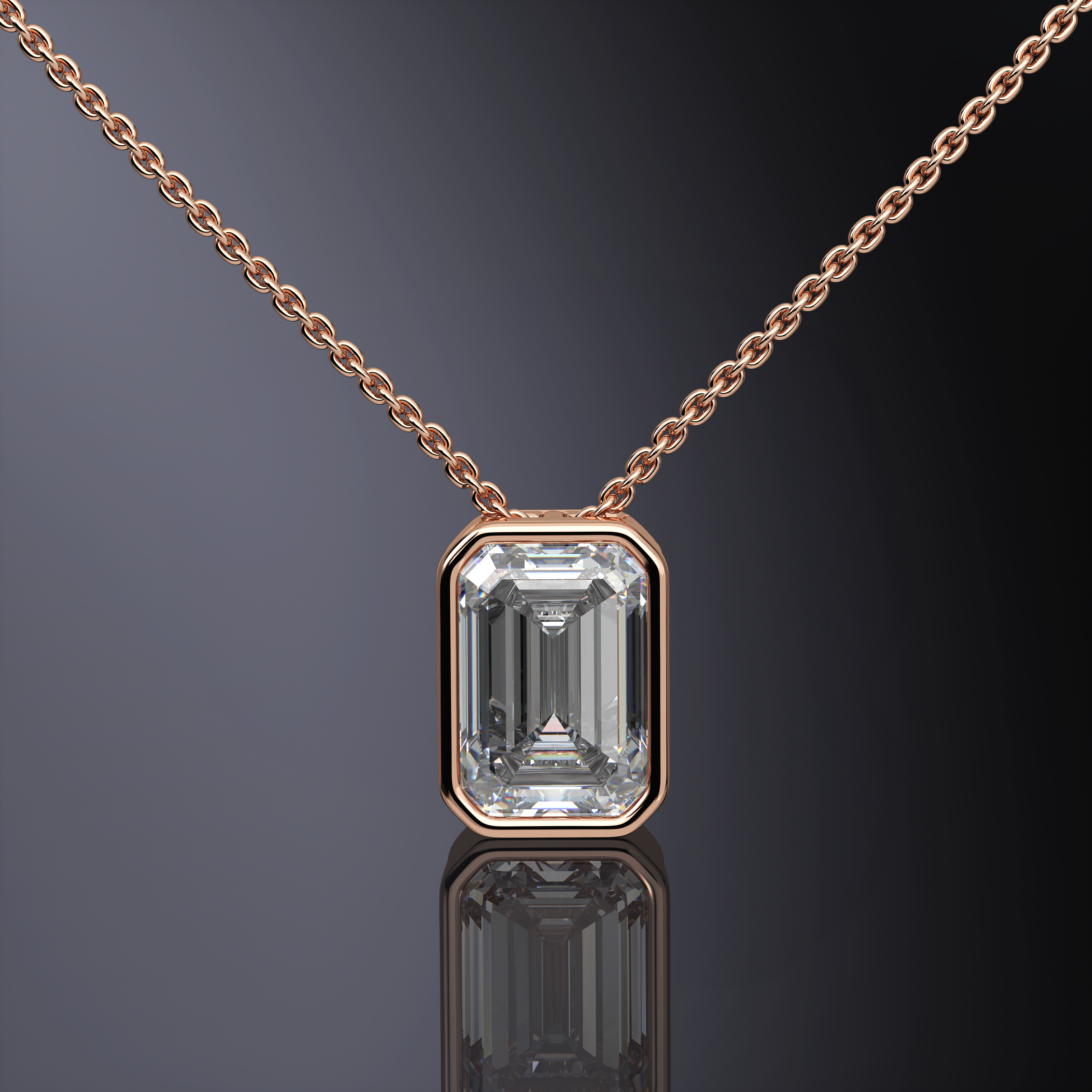 Pendentif serti clos taille radiant