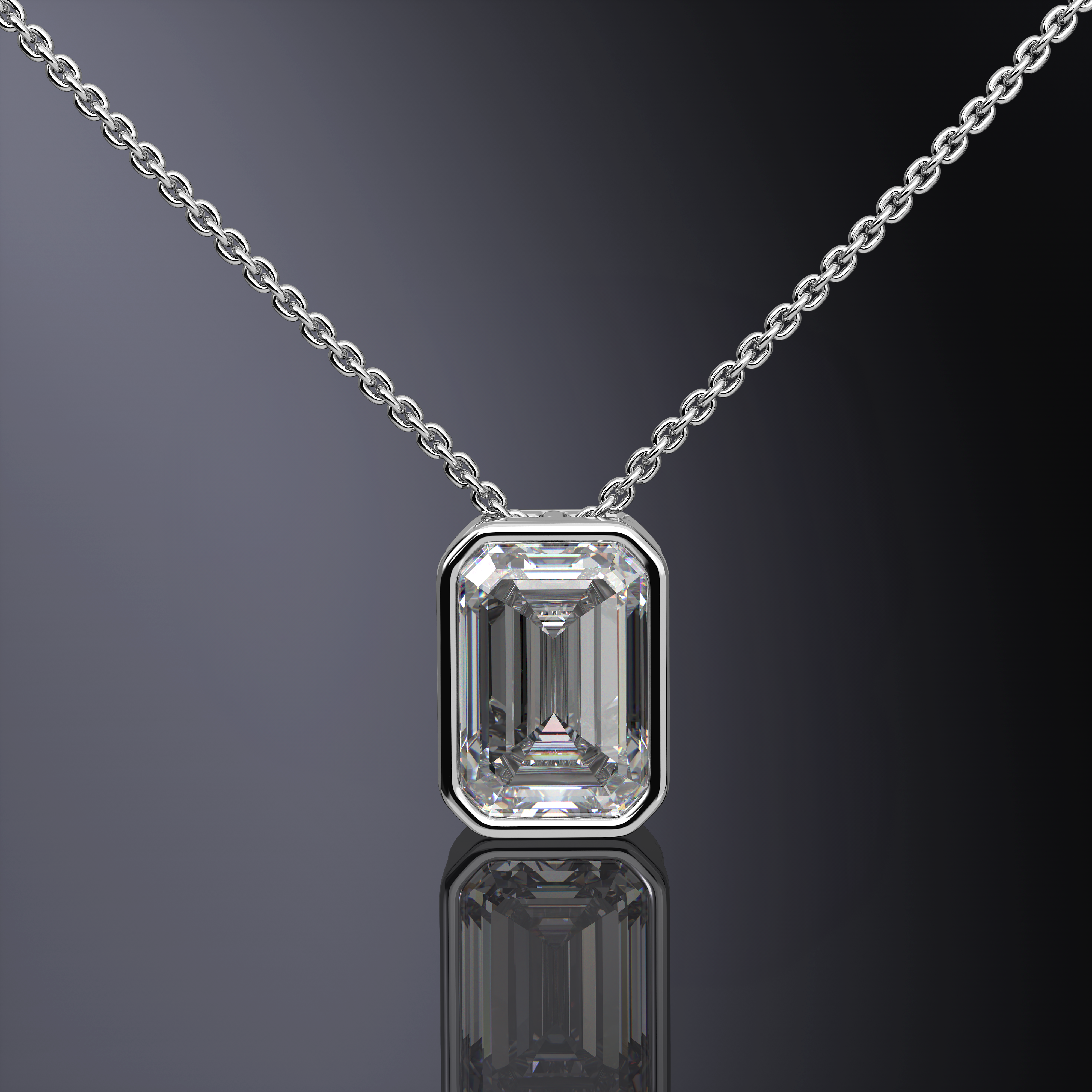 Pendentif serti clos taille radiant
