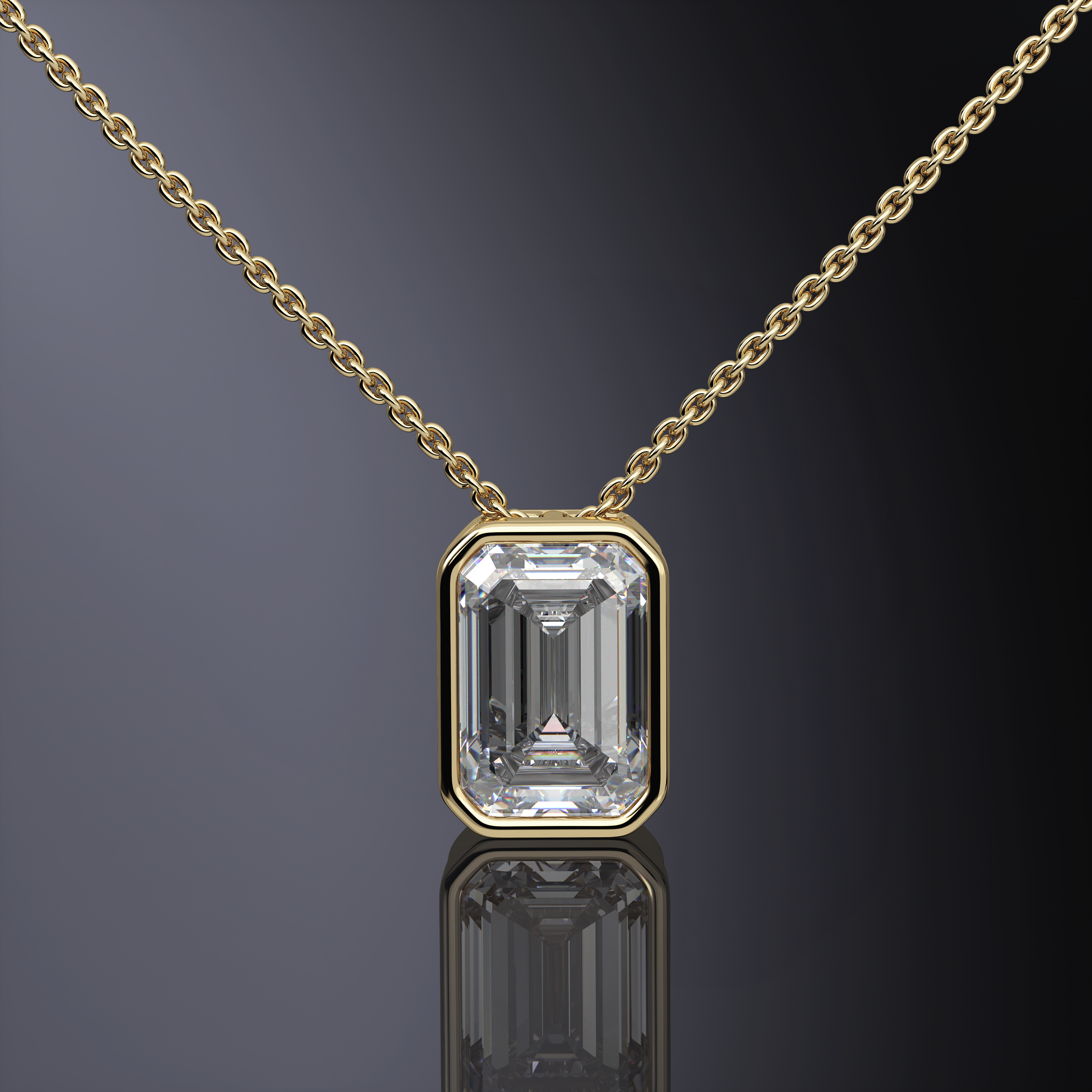 Pendentif serti clos taille radiant