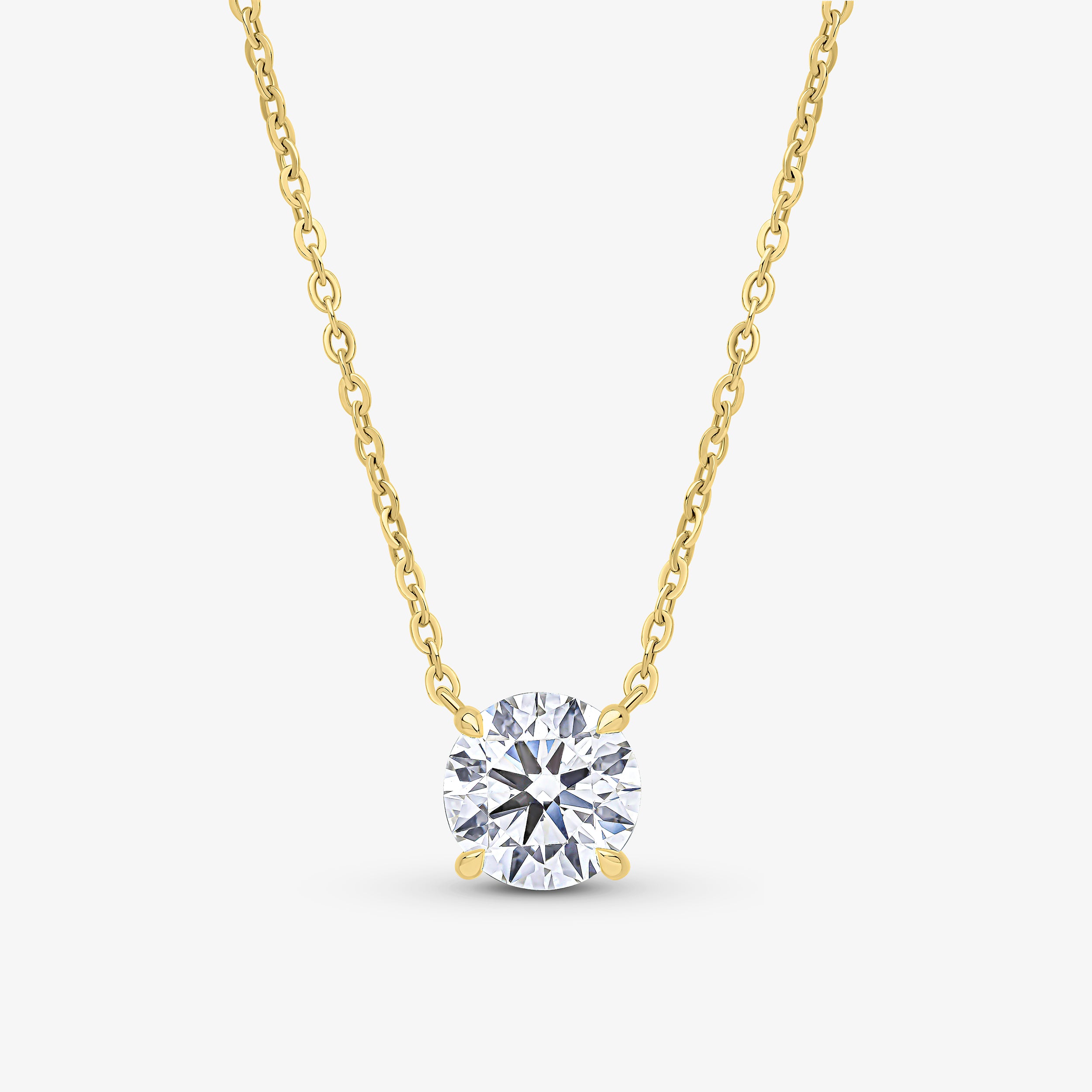 Pendentif rond brillant serti de griffes