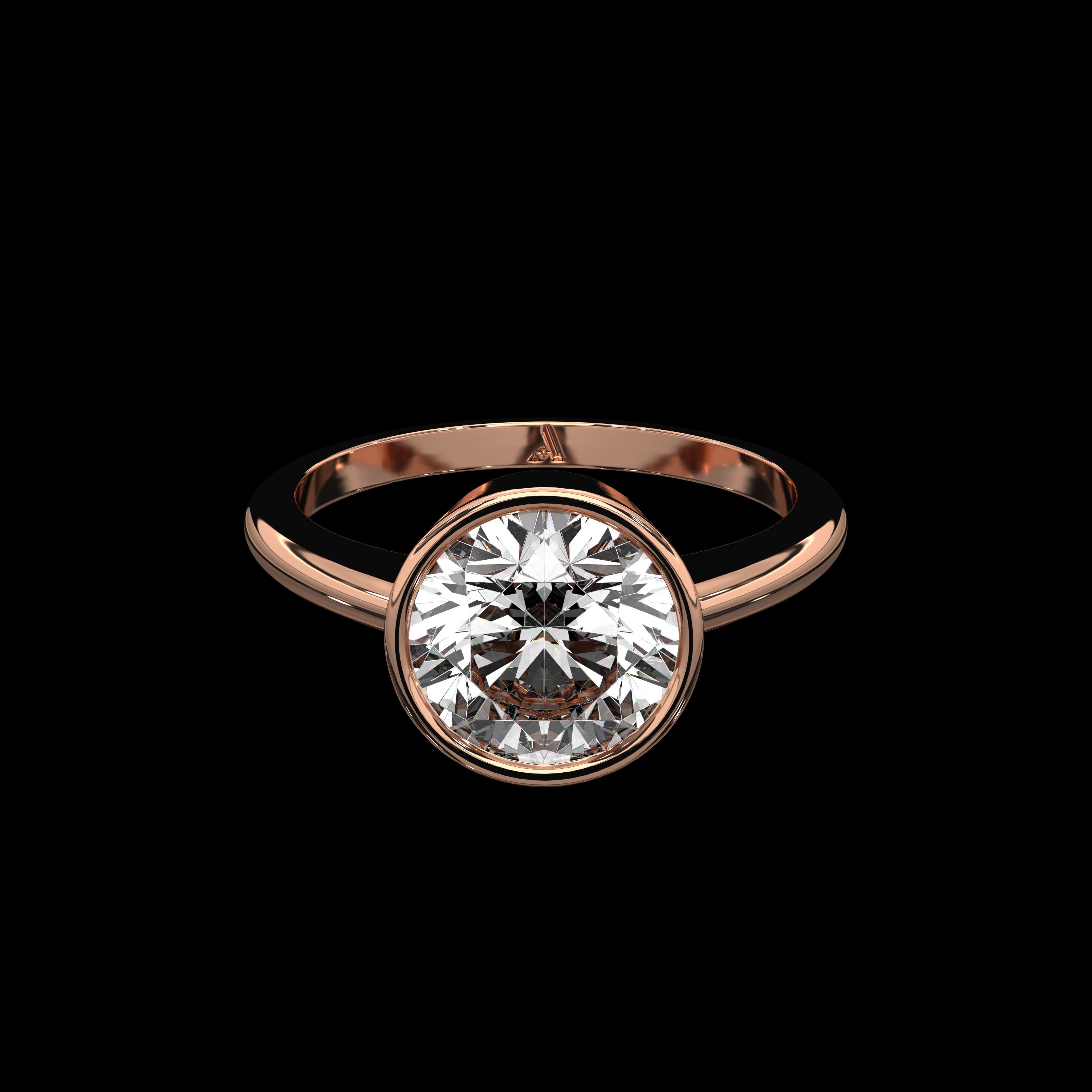 Round Bezel Solitaire Ring