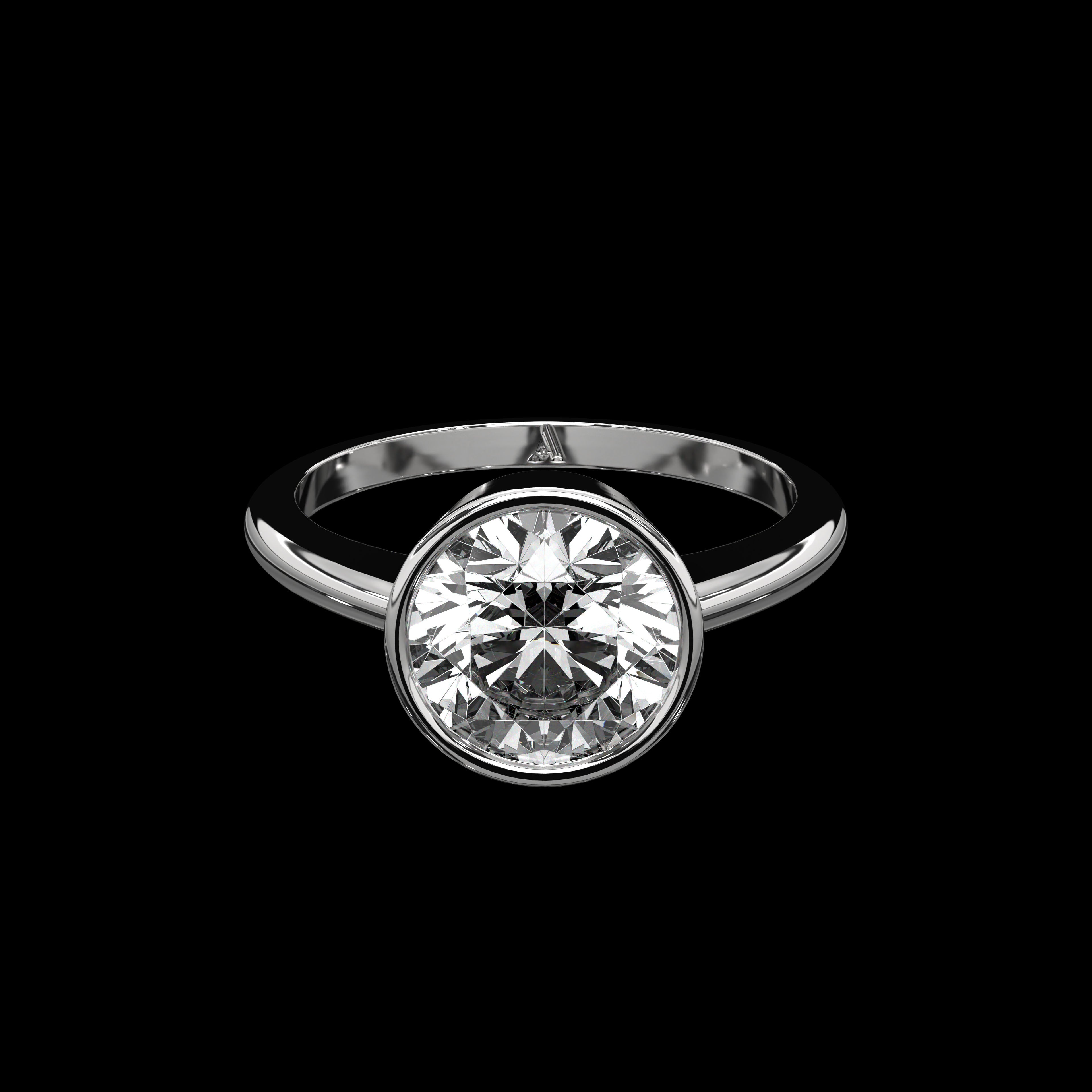 Round Bezel Solitaire Ring