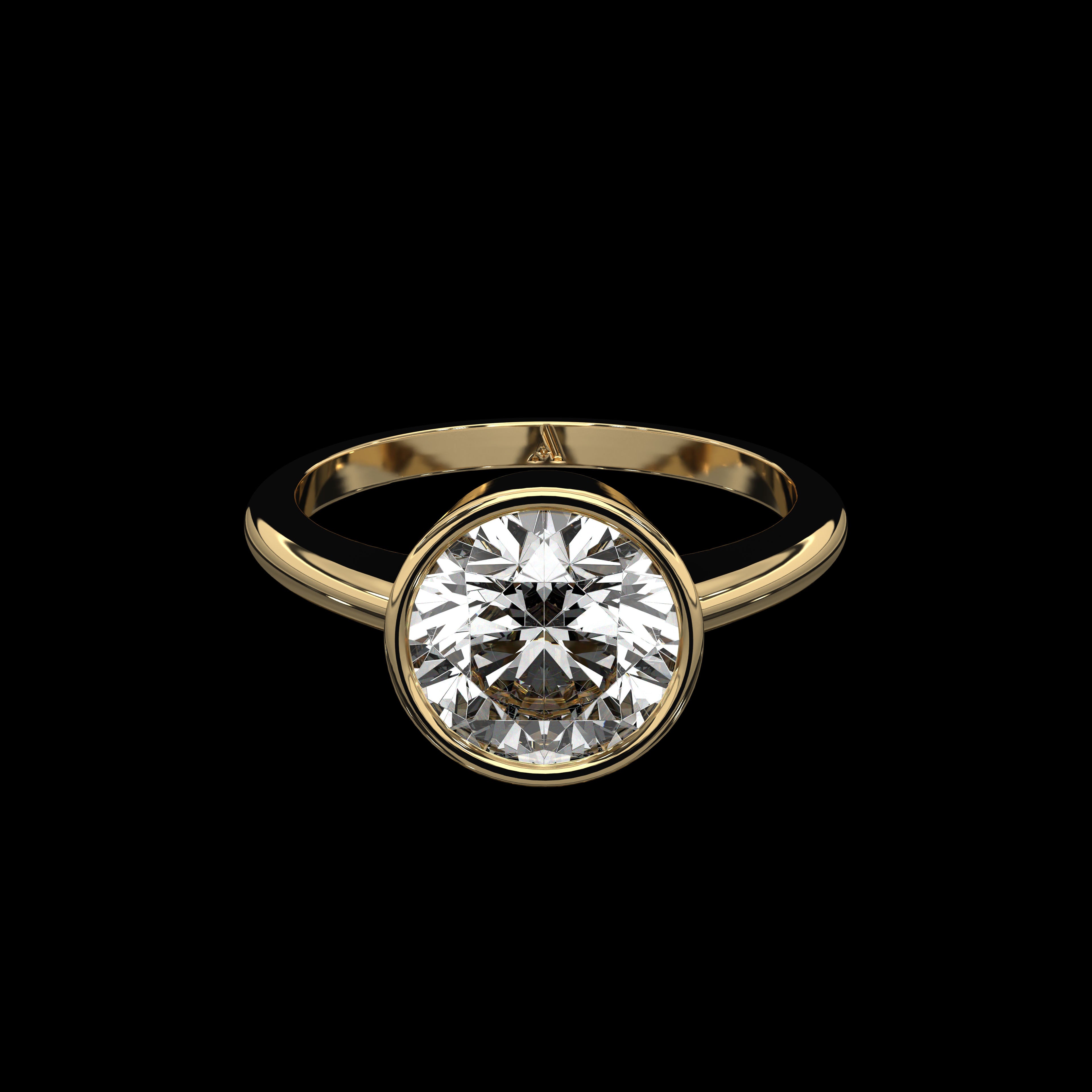 Round Bezel Solitaire Ring