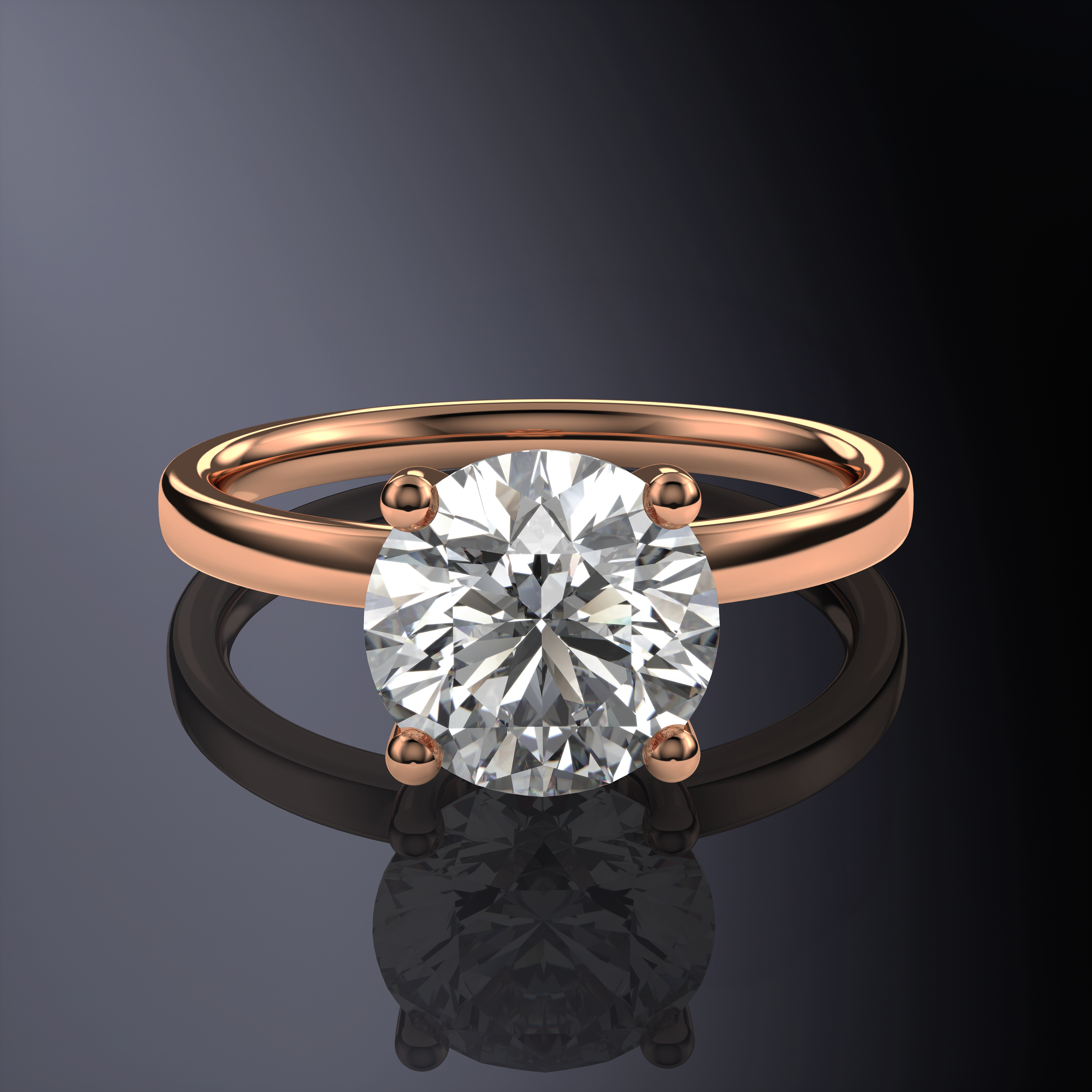 Round Solitaire Yellow Ring with Hidden Halo