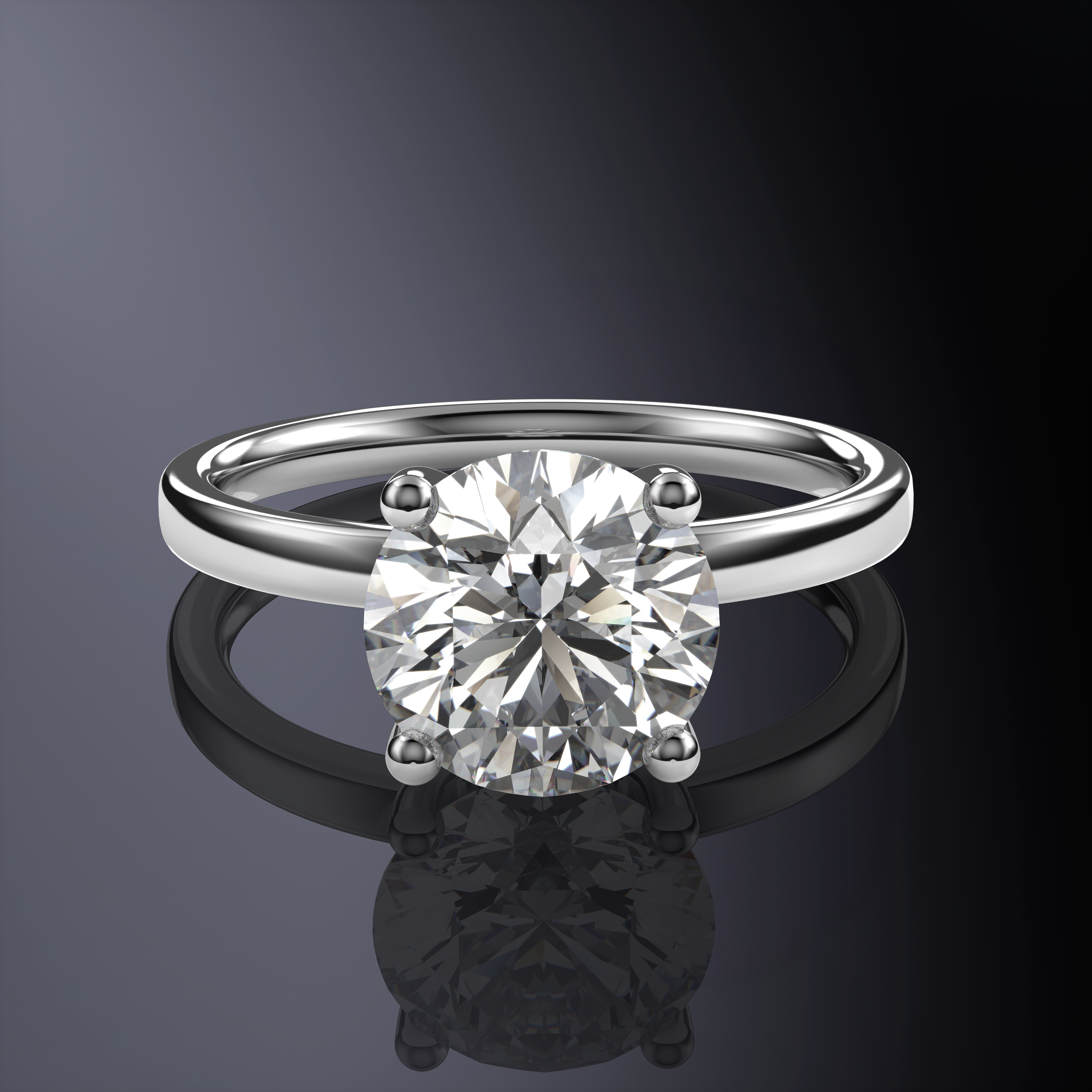 Round Solitaire Yellow Ring with Hidden Halo