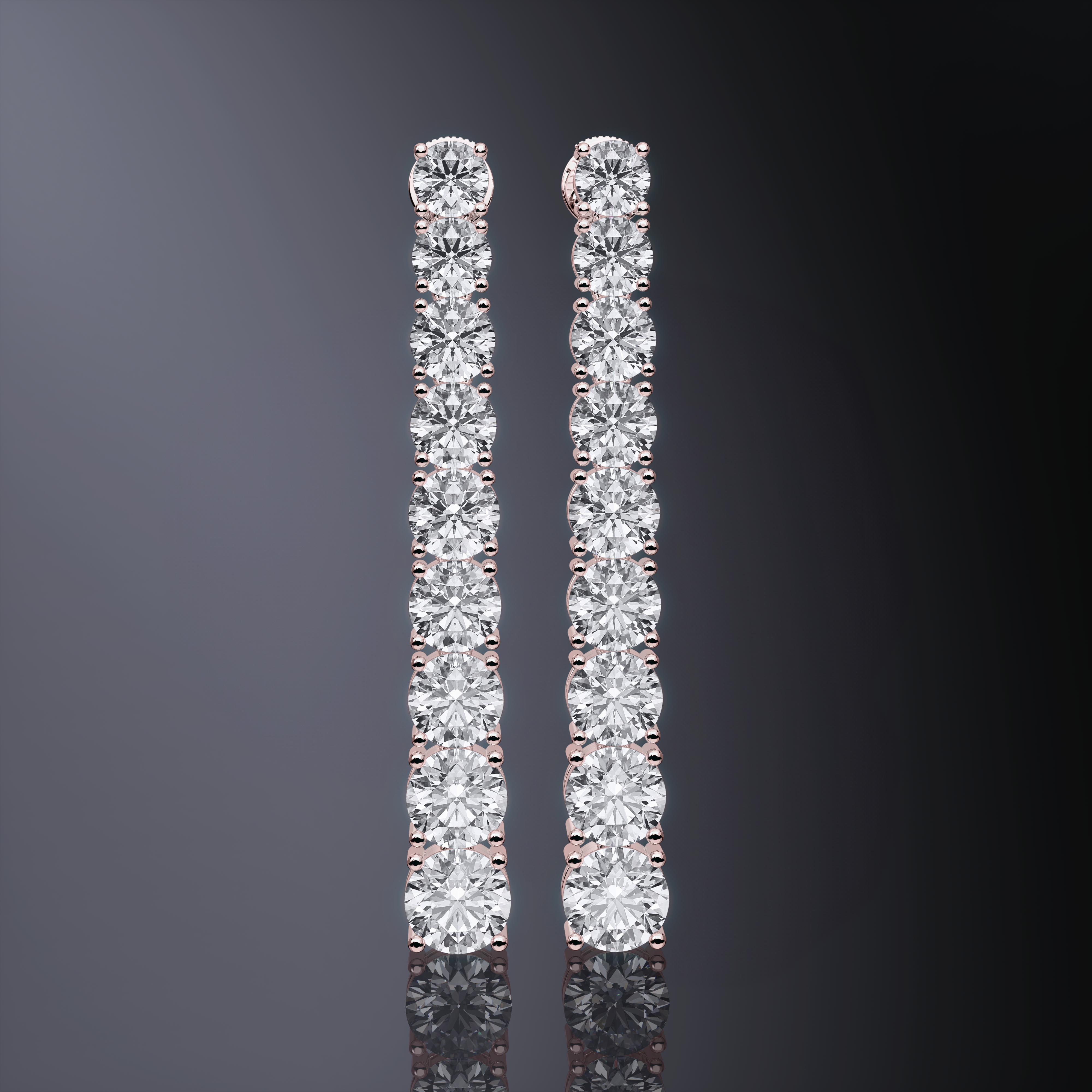 Boucles d'oreilles tennis dégradées
