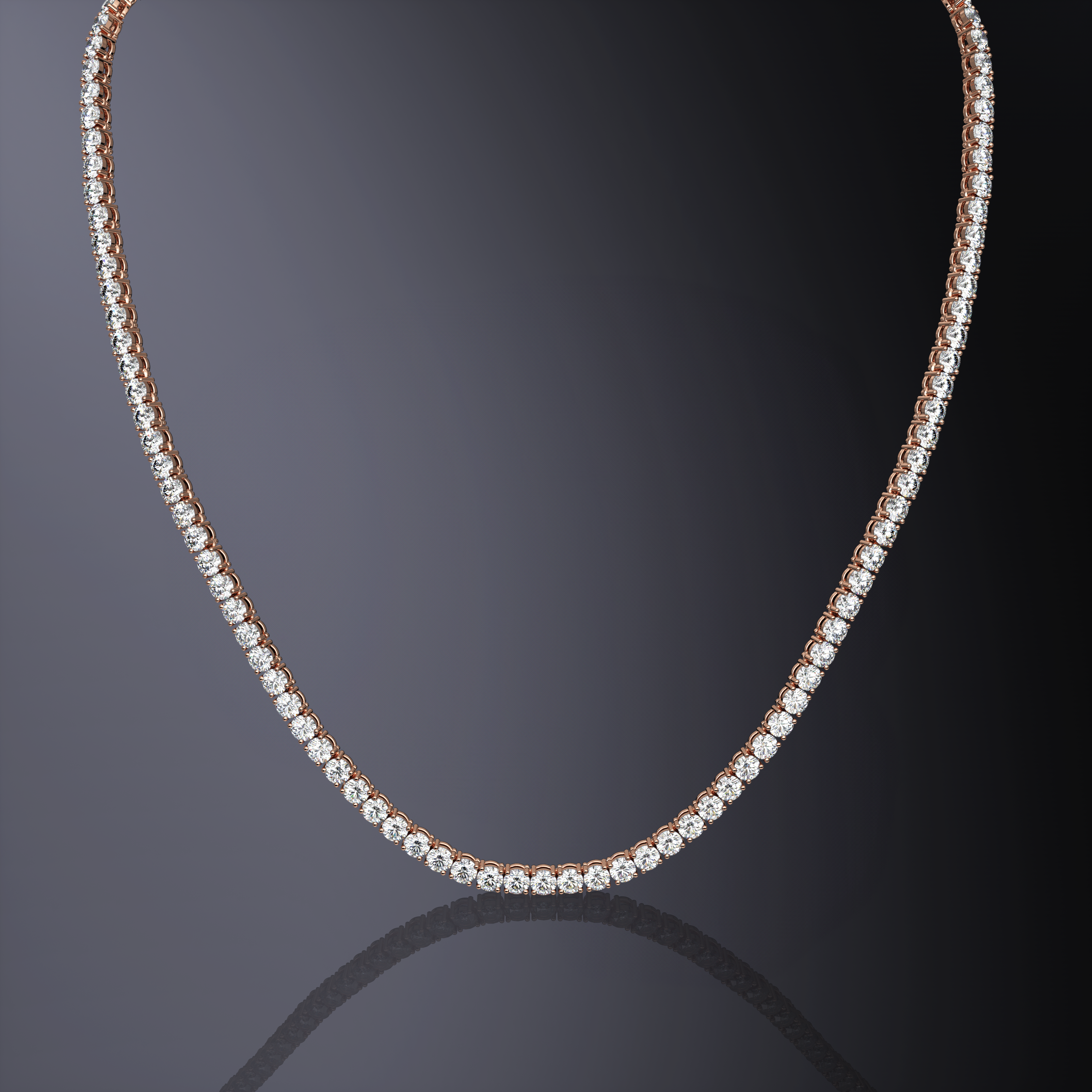Collier tennis taille brillant rond