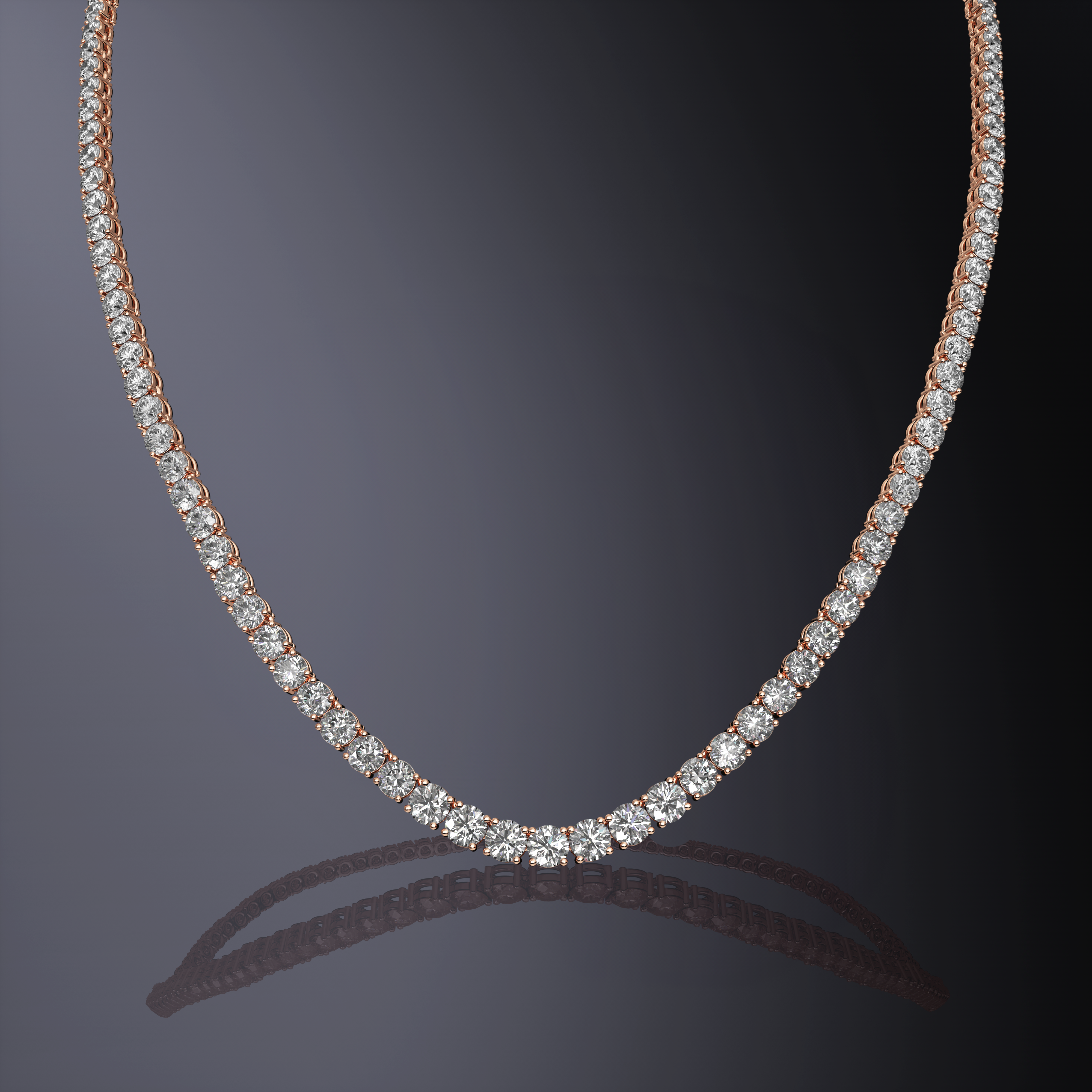 Collier Tennis Dégradé Diamants Ronds Brillant