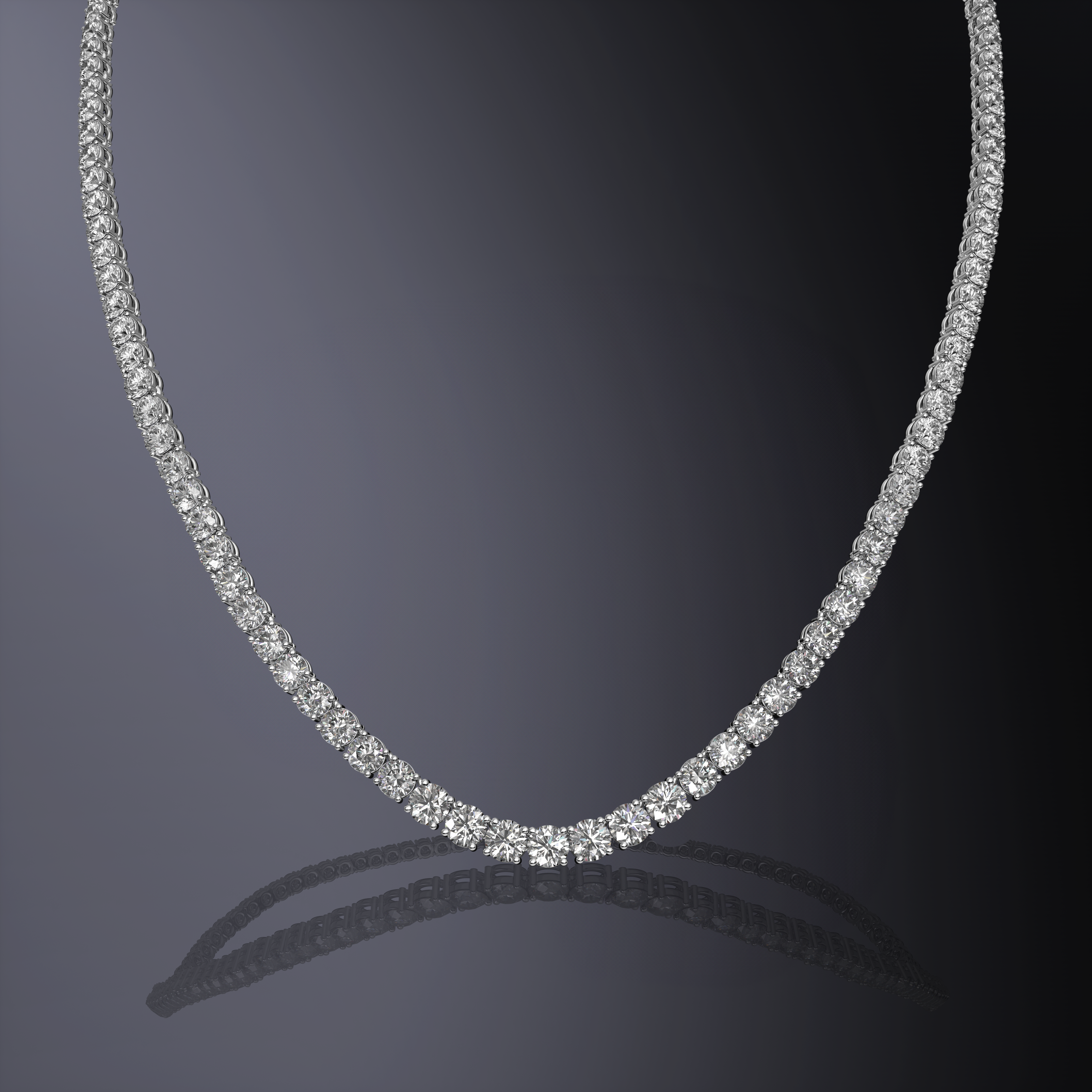 Collier Tennis Dégradé Diamants Ronds Brillant