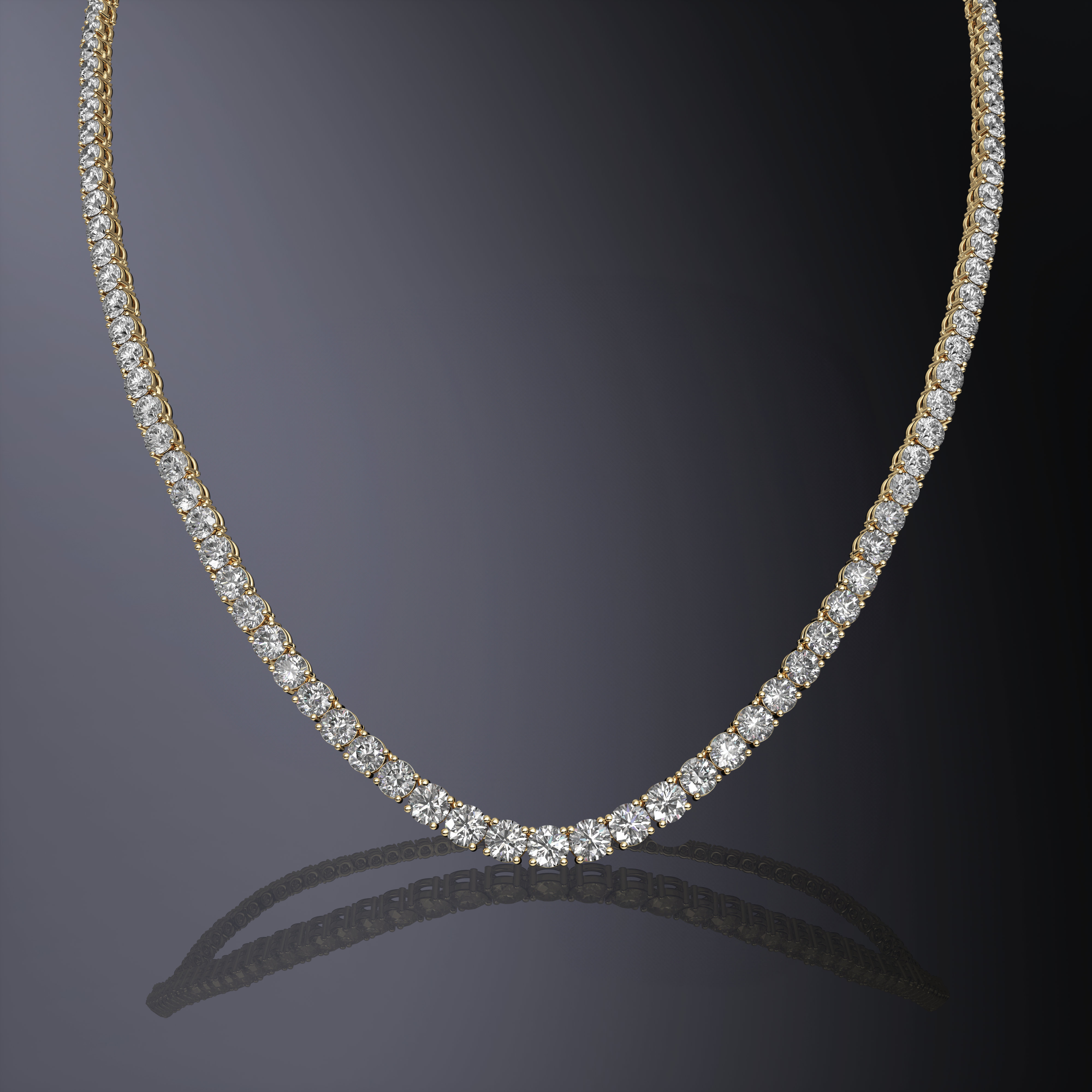 Collier Tennis Dégradé Diamants Ronds Brillant