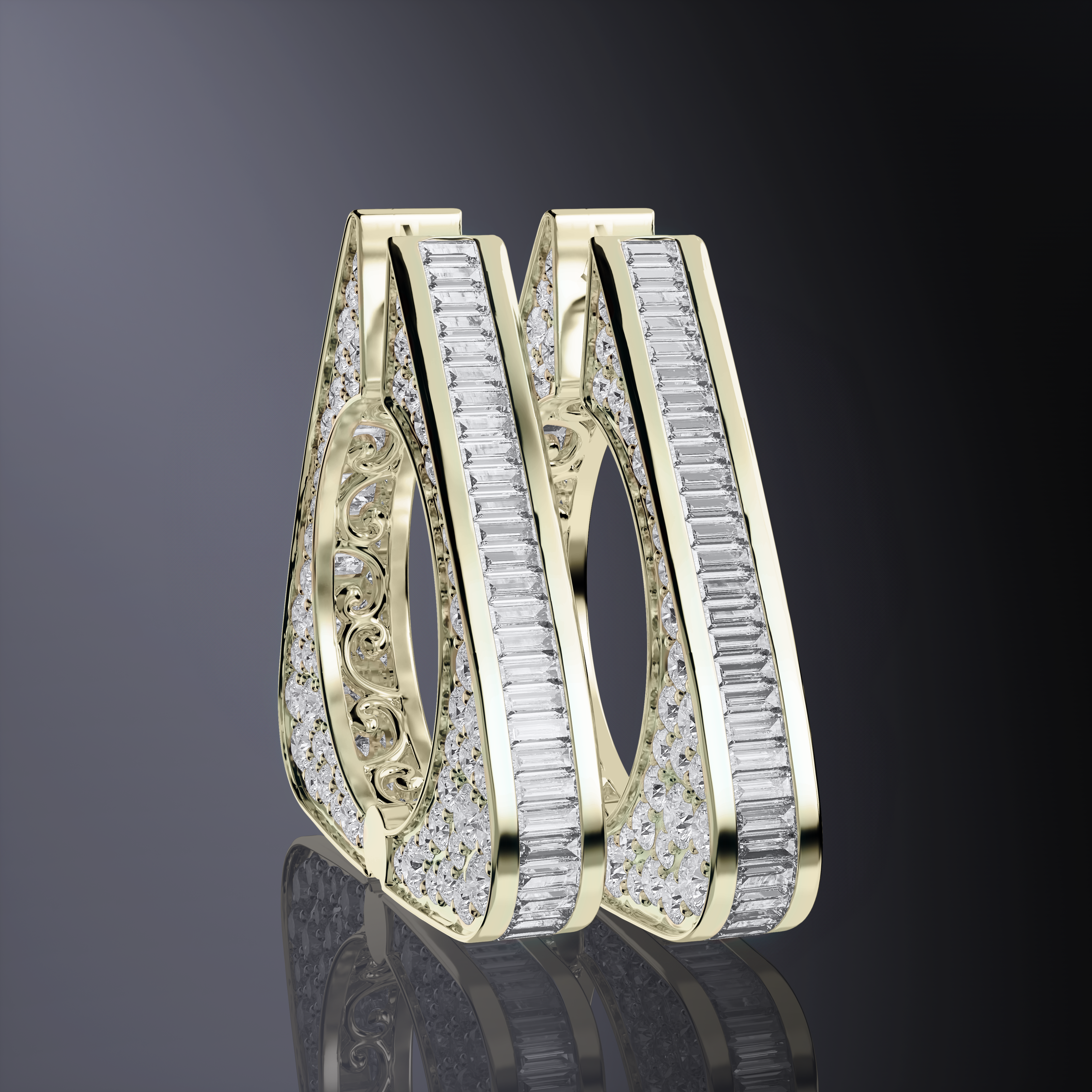 Petites boucles d'oreilles baguette triangle