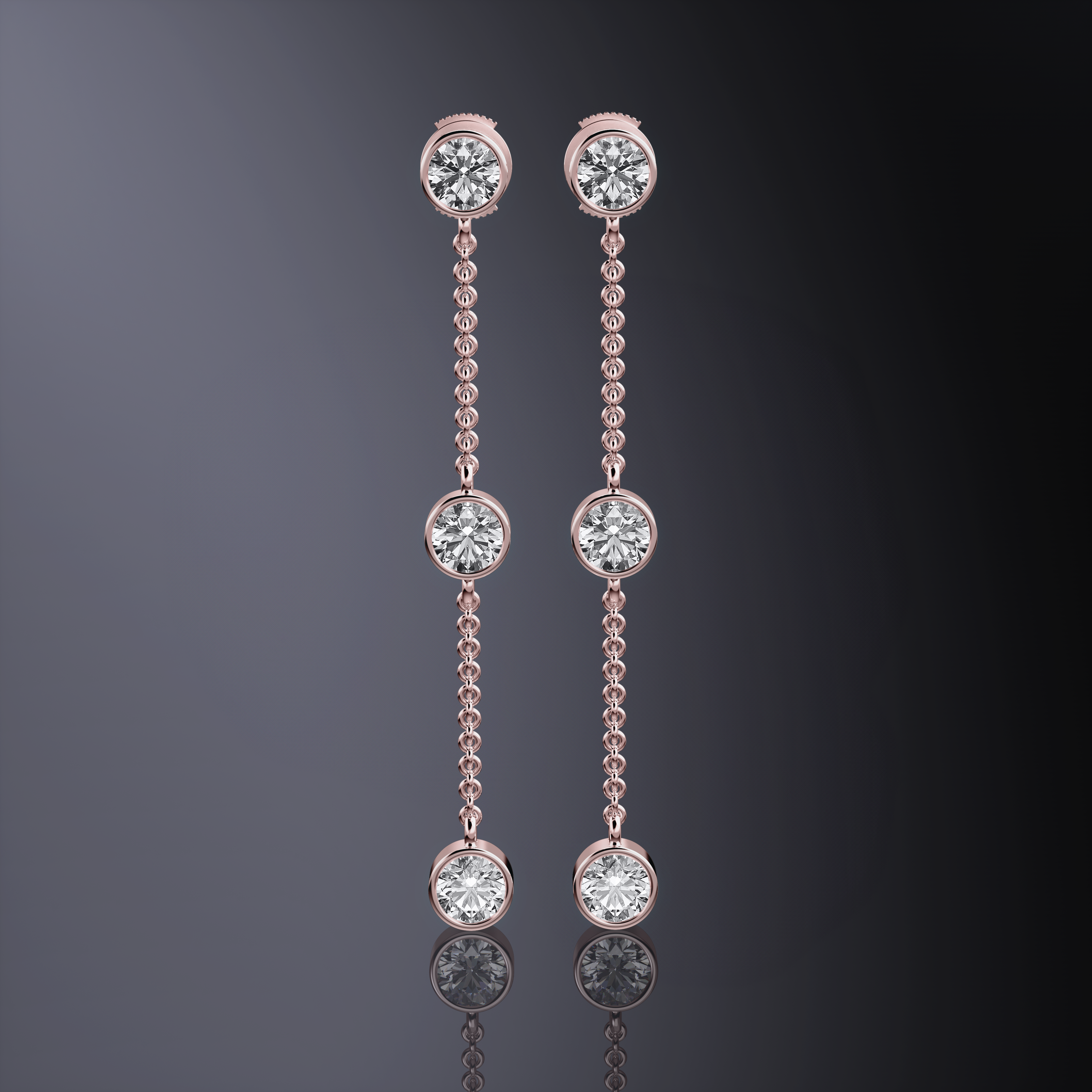 Boucles d'oreilles pendantes Trilogie
