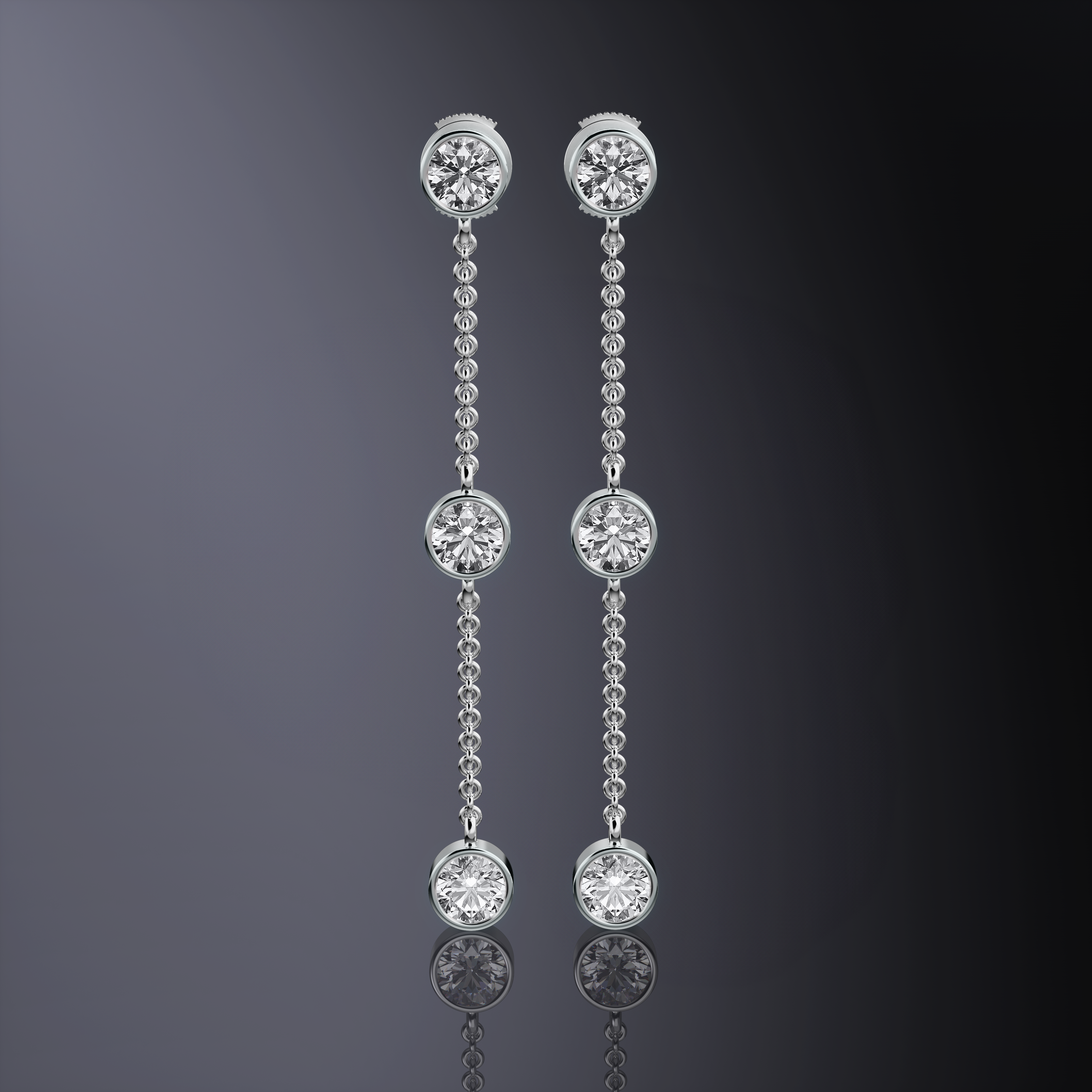 Boucles d'oreilles pendantes Trilogie