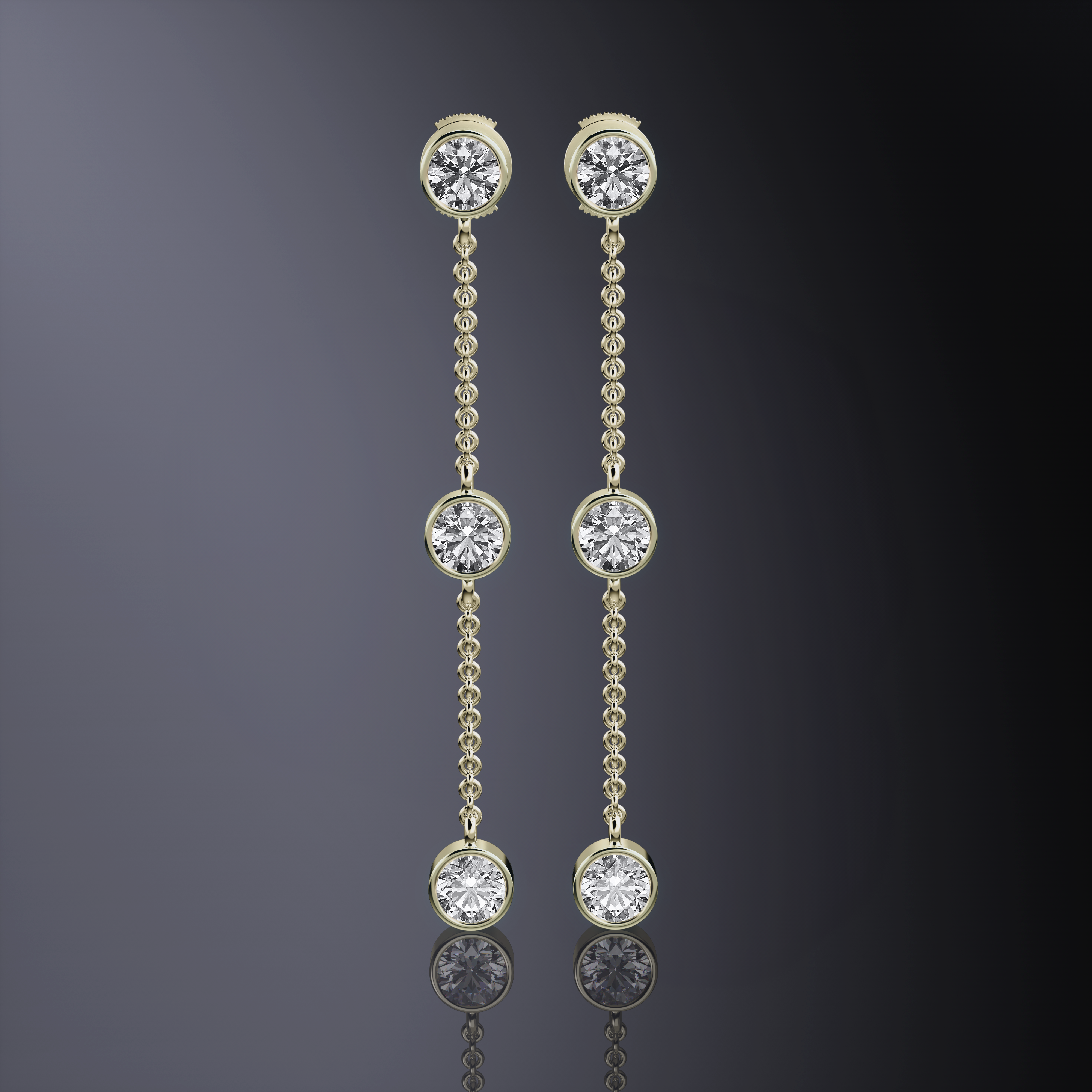 Boucles d'oreilles pendantes Trilogie