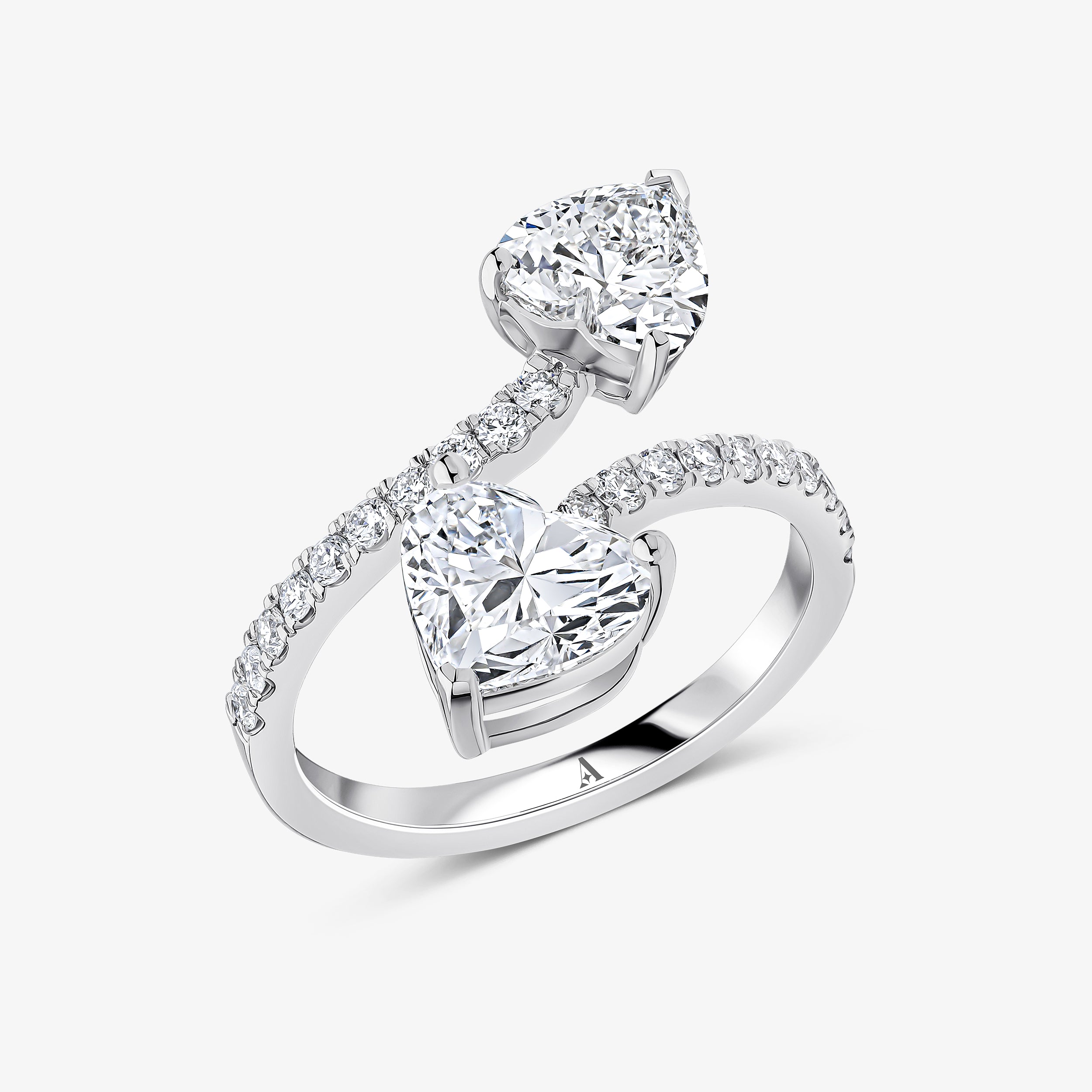 Two Hearts Entwined Ring