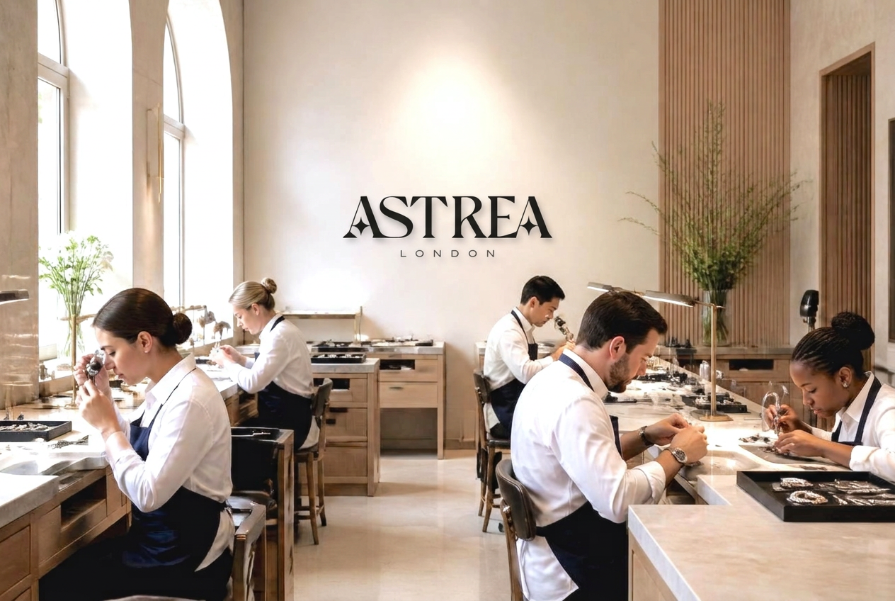 The Astrea London atelier bench in daylight