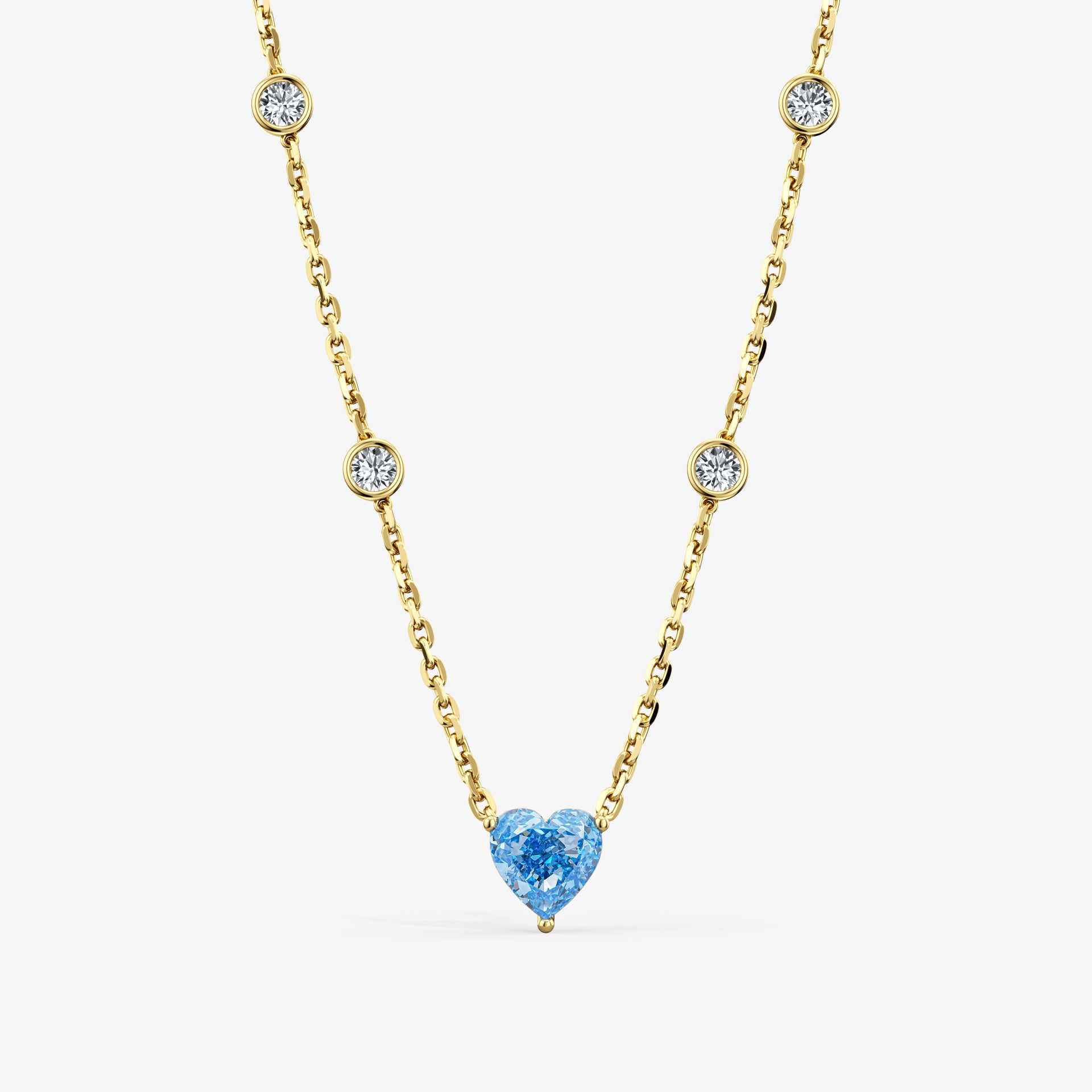 Blue Diamond Heart Pendant