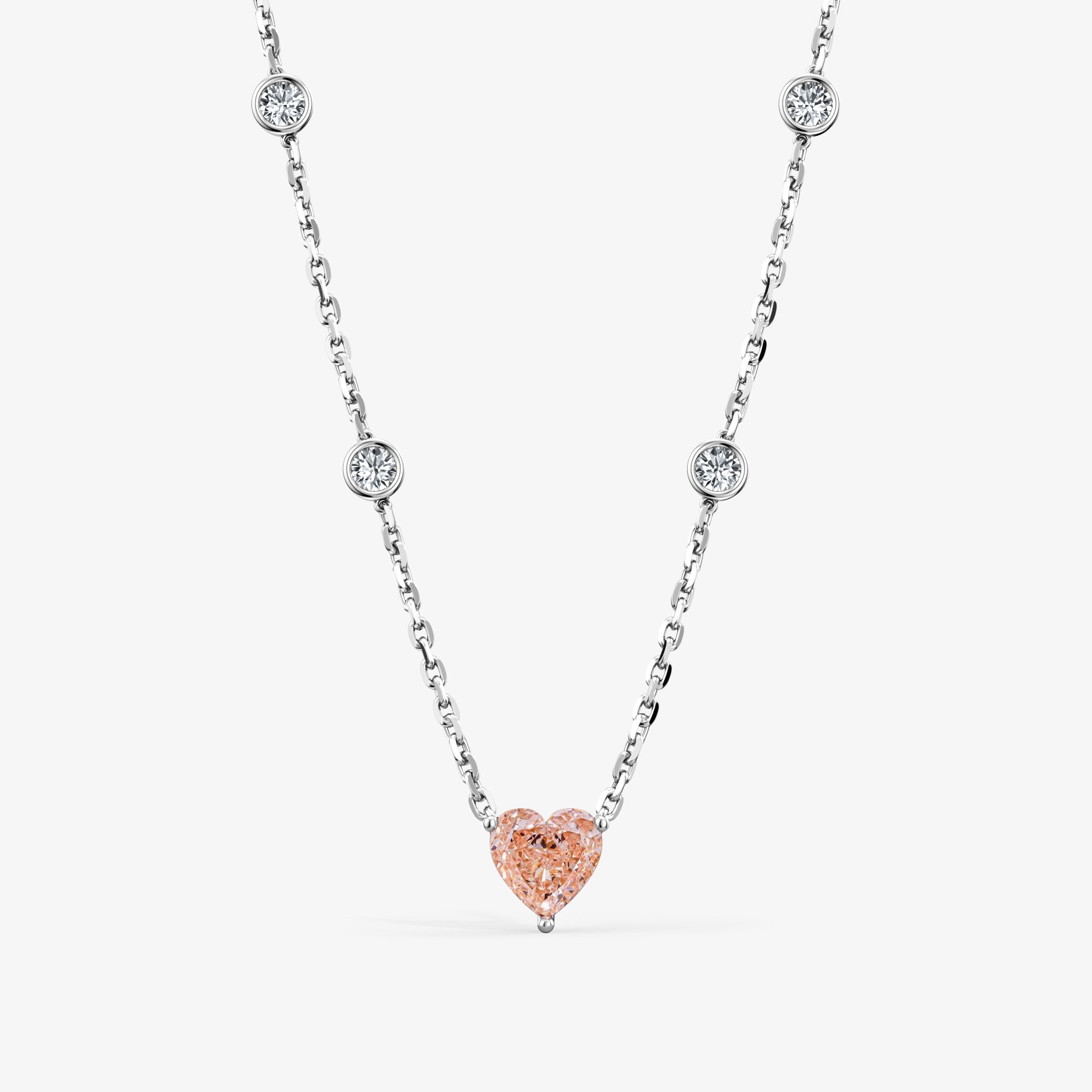 Pink Diamond Heart Pendant 3