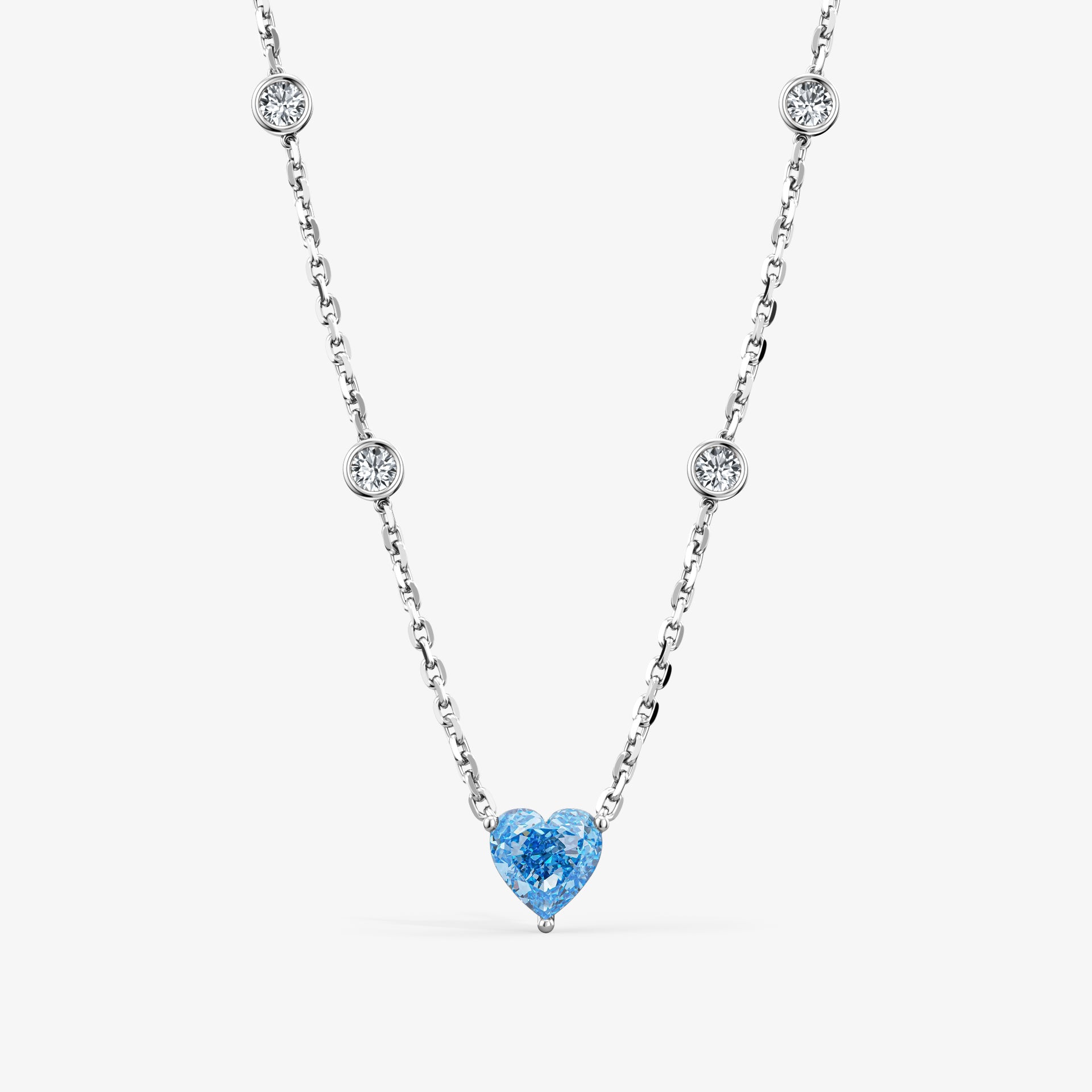 Blue Diamond Heart Pendant 1