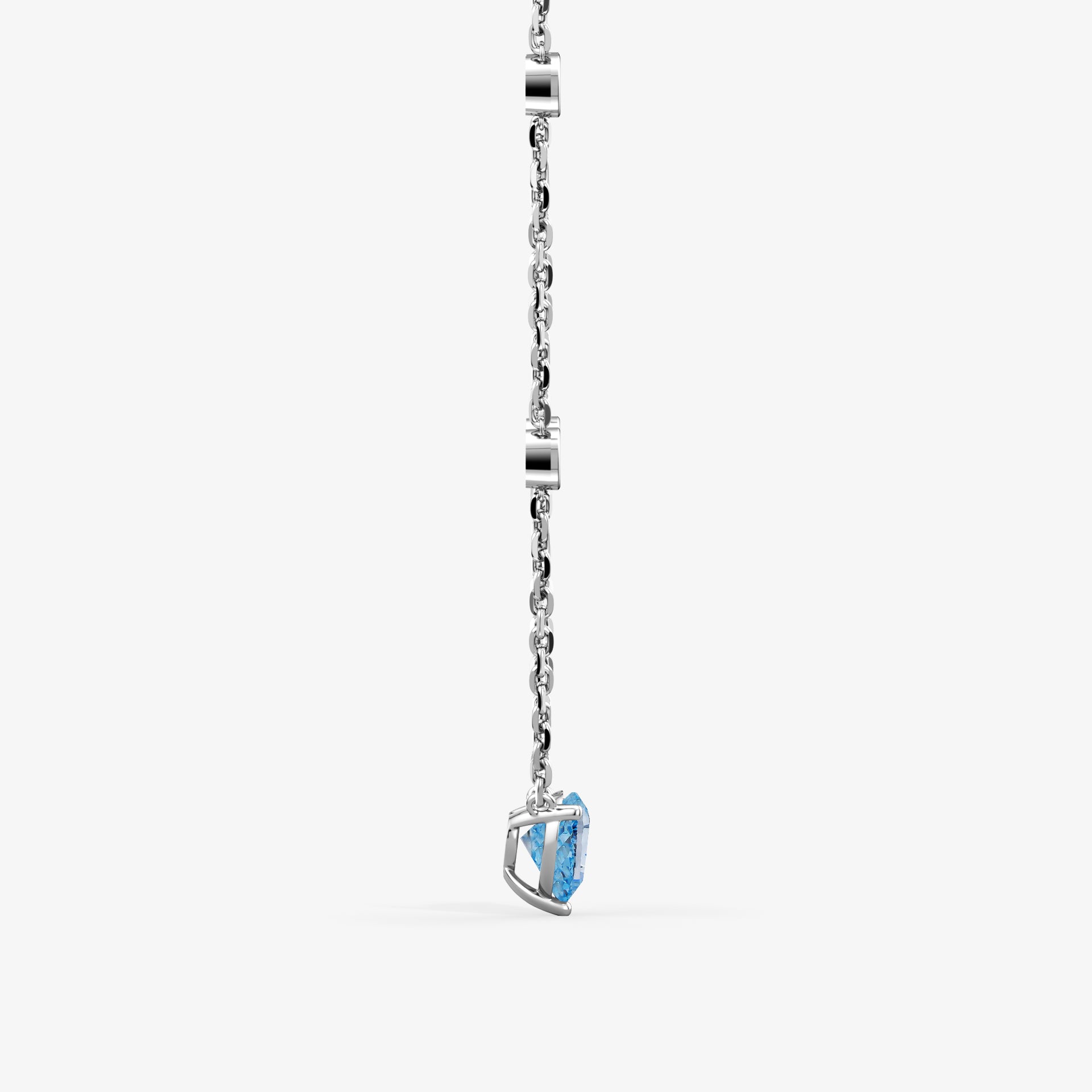 Blue Diamond Heart Pendant 2