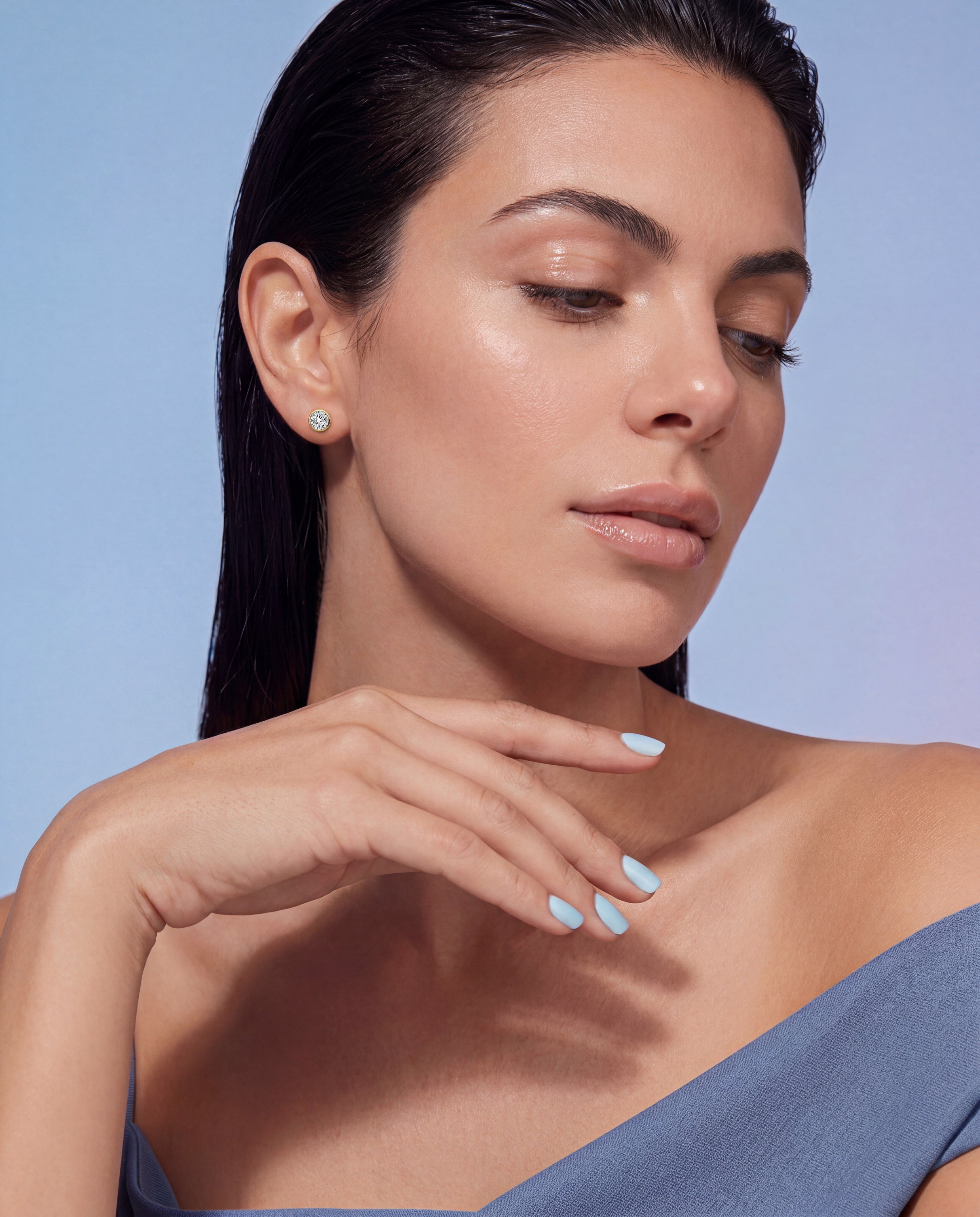 The Sadie Sparkle | Round Bezel Studs 93