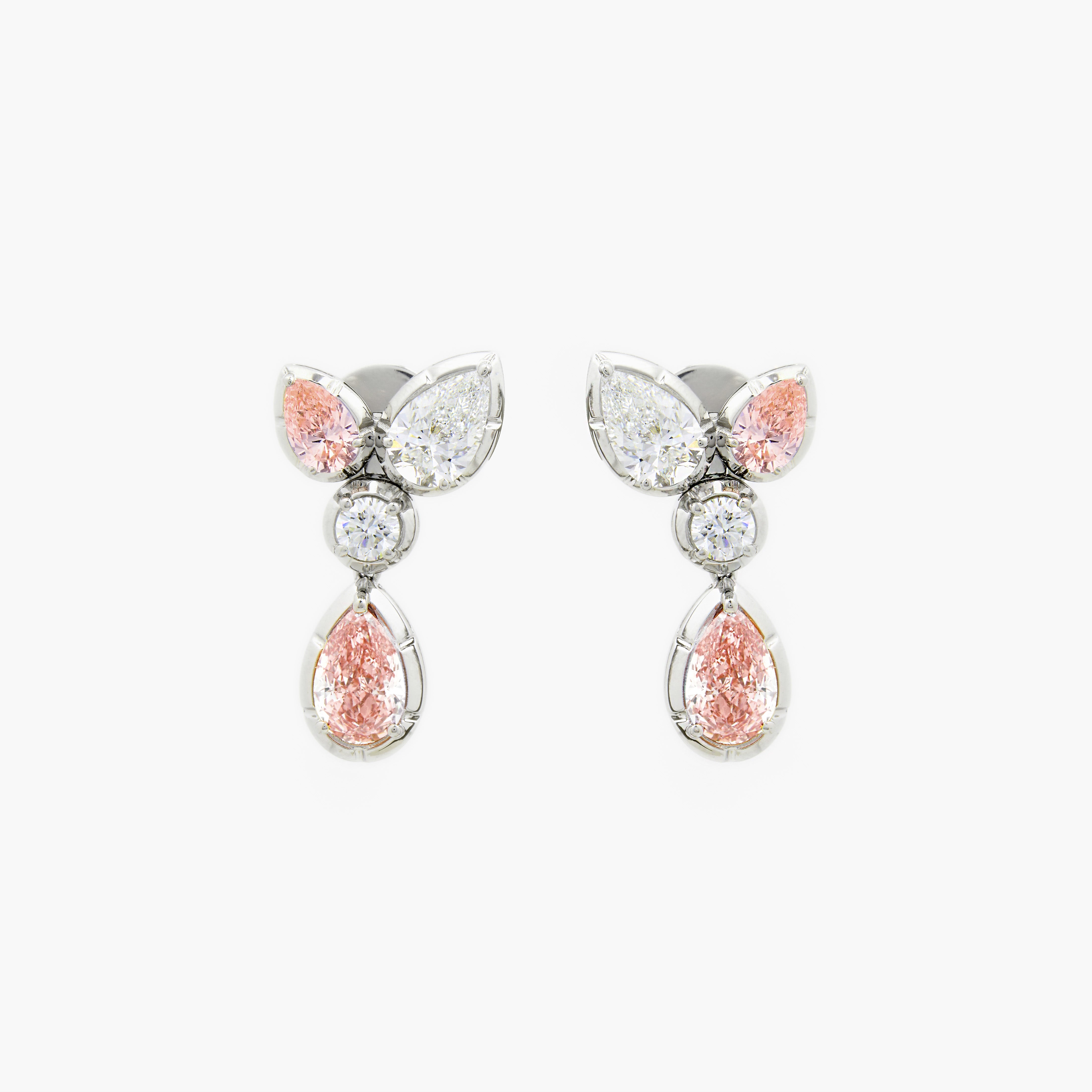 Grace Pink & White Diamond Drop Earrings