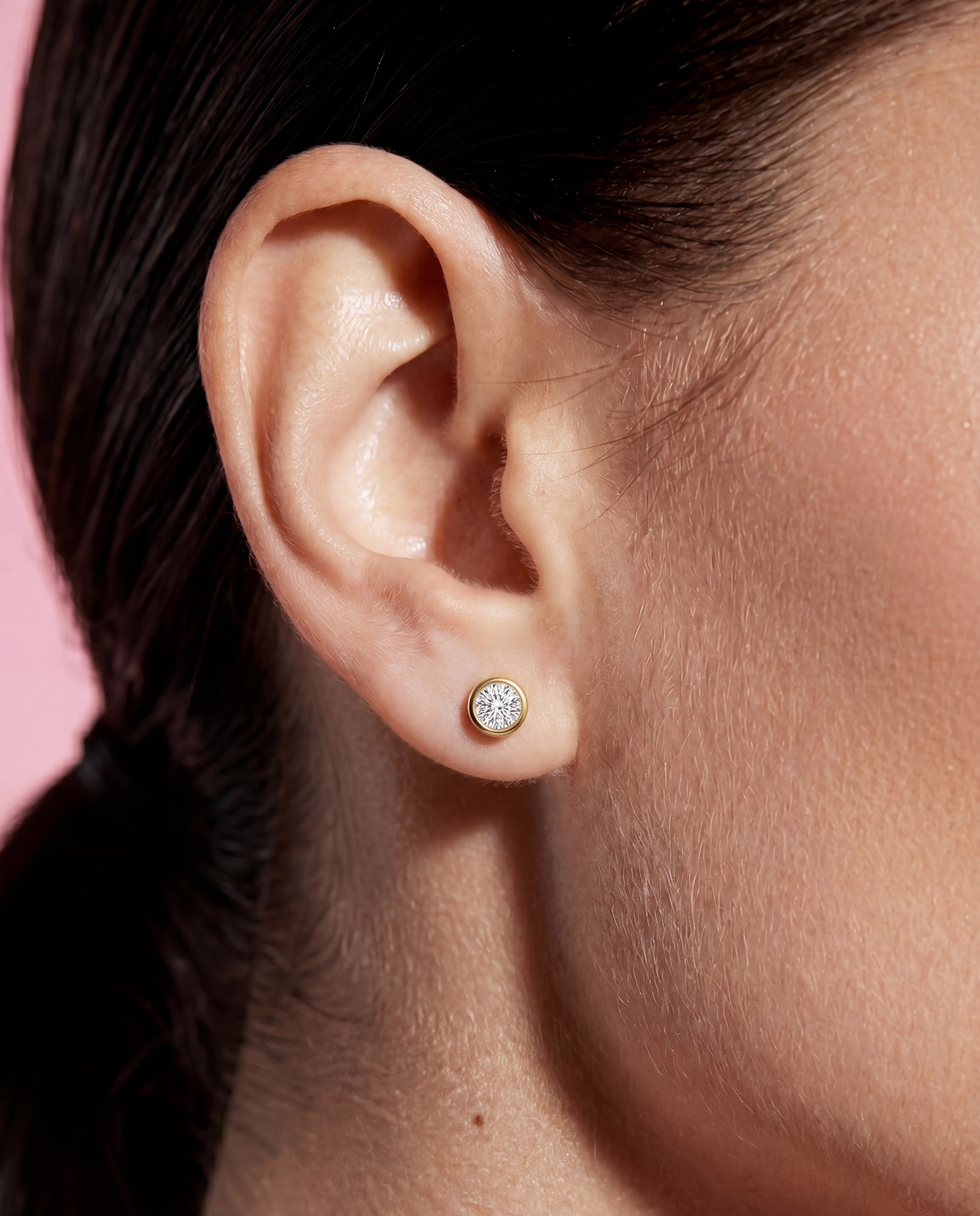 The Sadie Sparkle | Round Bezel Studs 90